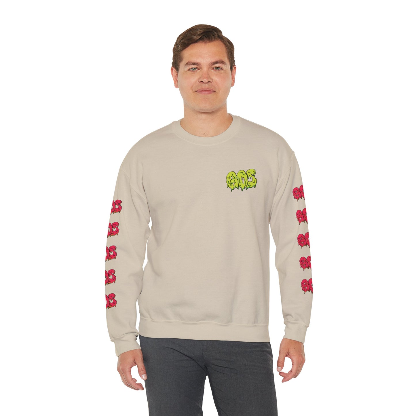 GOS SLIME acid green/red FULL SLEEVE unisex sweatshirt