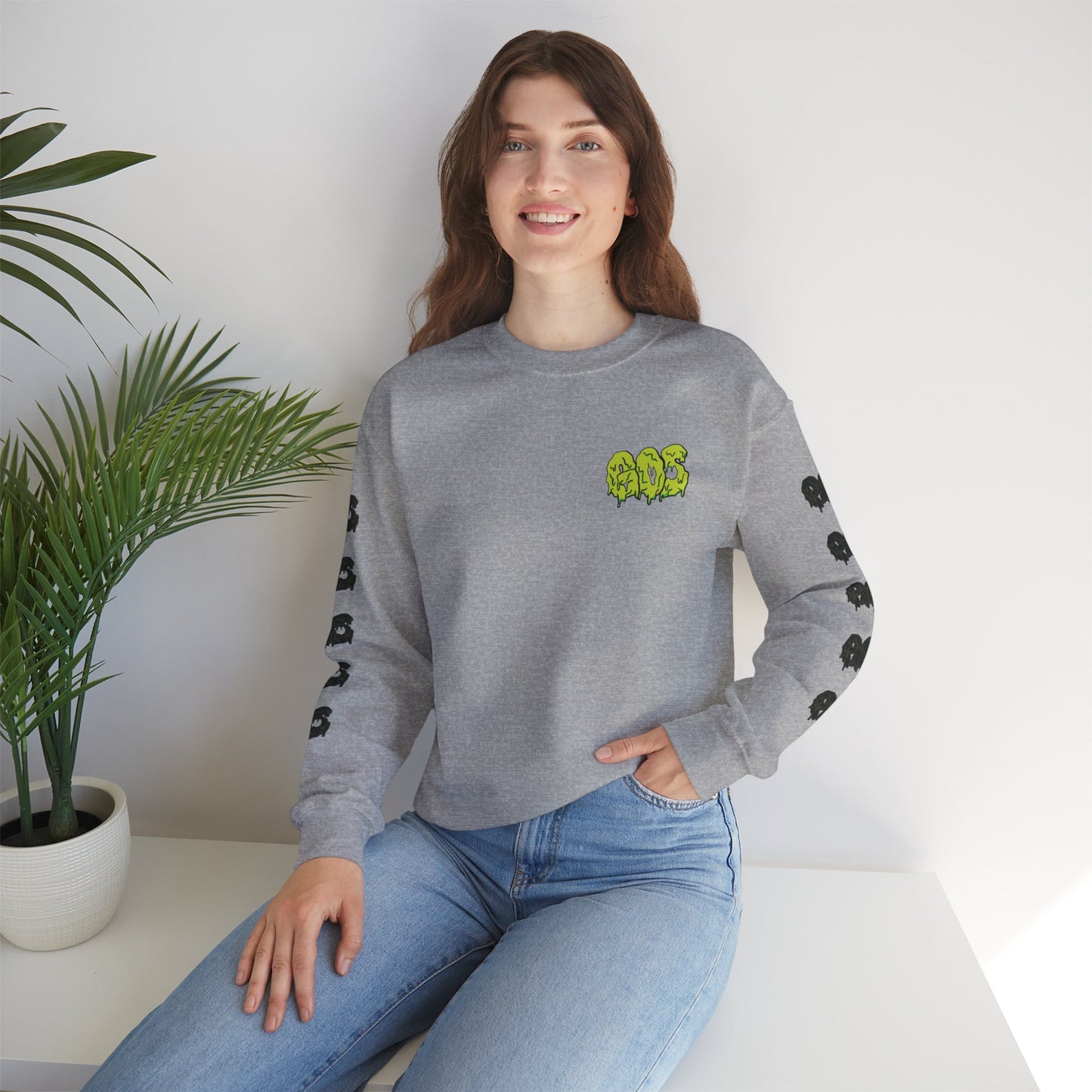 GOS SLIME acid green/black FULL SLEEVE unisex sweatshirt