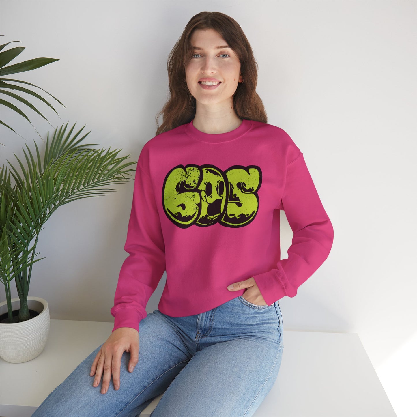 GOS SMILE acid green unisex sweatshirt