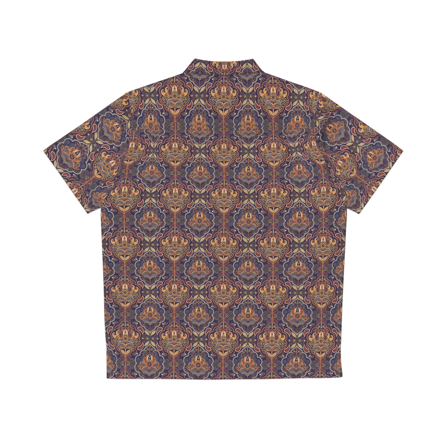 Men's Indonesian Batik Pattern Shirt brown & orange forest (AOP)