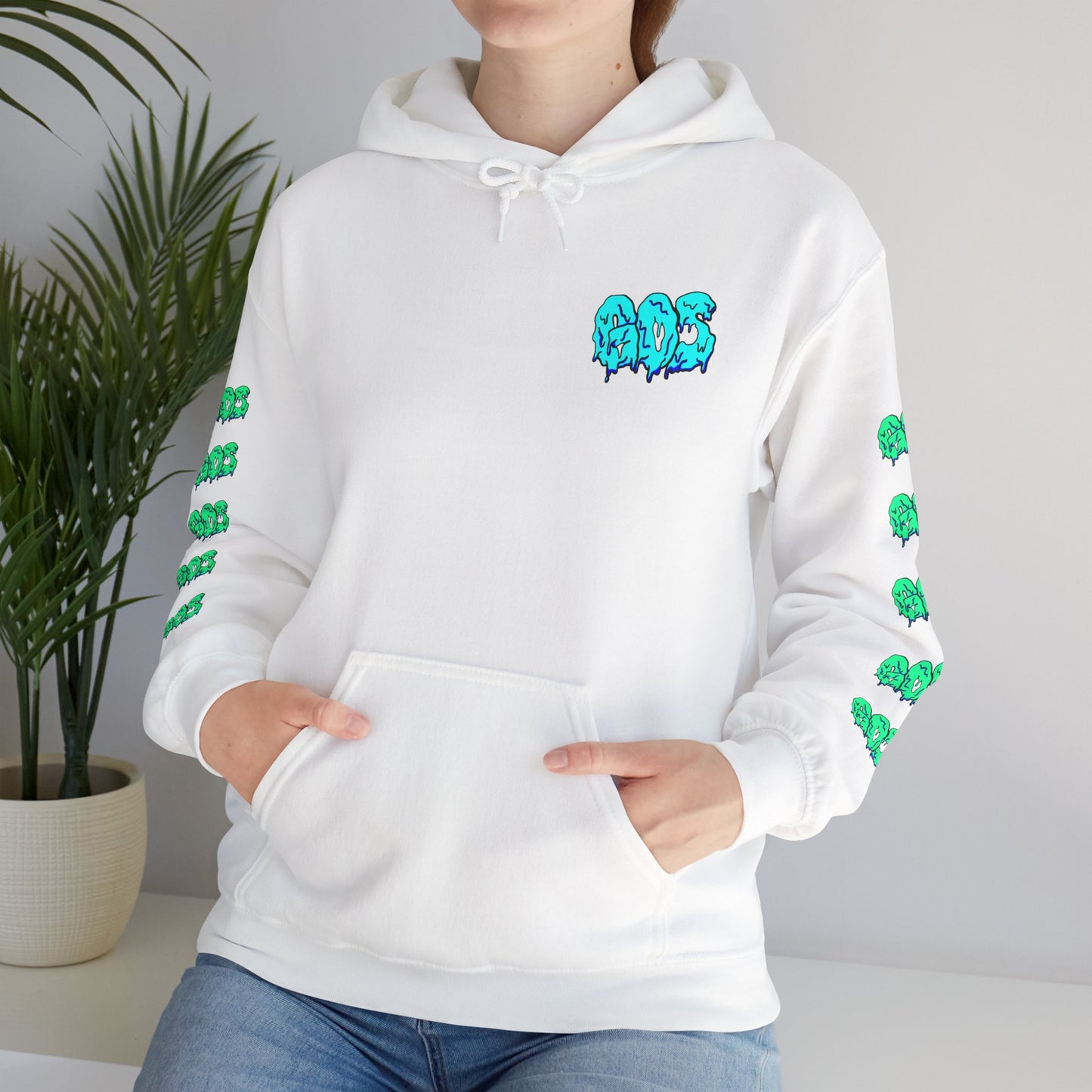 GOS SLIME blue/aqua FULL SLEEVE unisex Hooded Sweatshirt