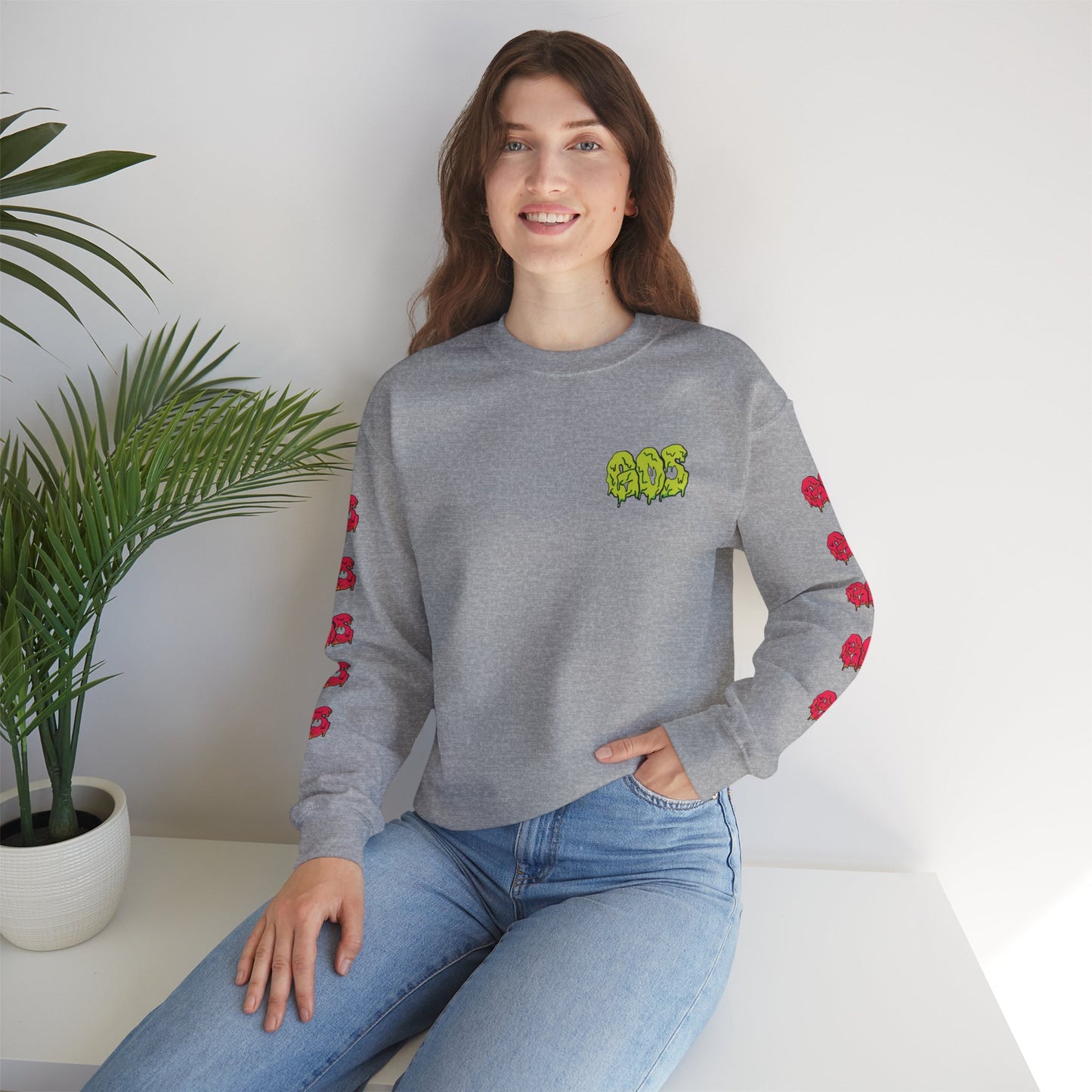 GOS SLIME acid green/red FULL SLEEVE unisex sweatshirt