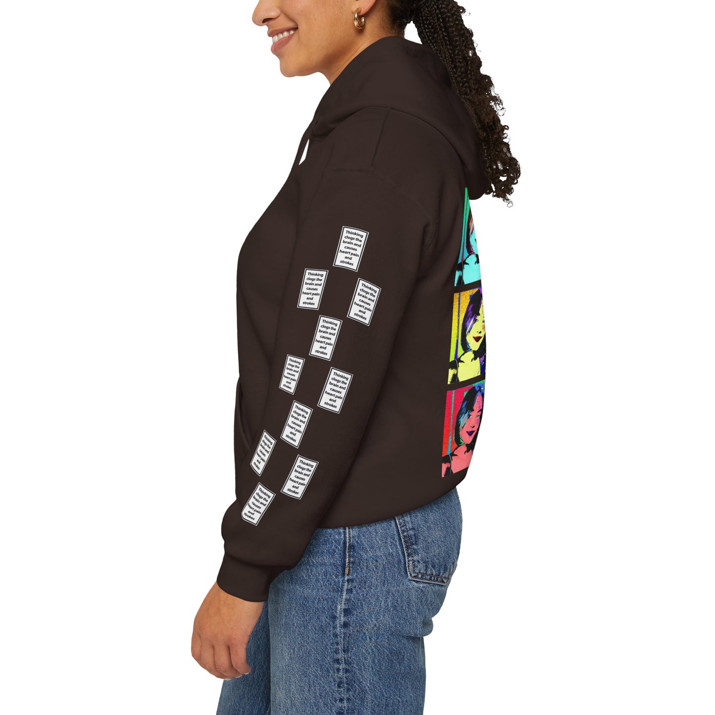 Katerina 9 grid arm print, Unisex Heavy Blend Hooded Sweatshirt