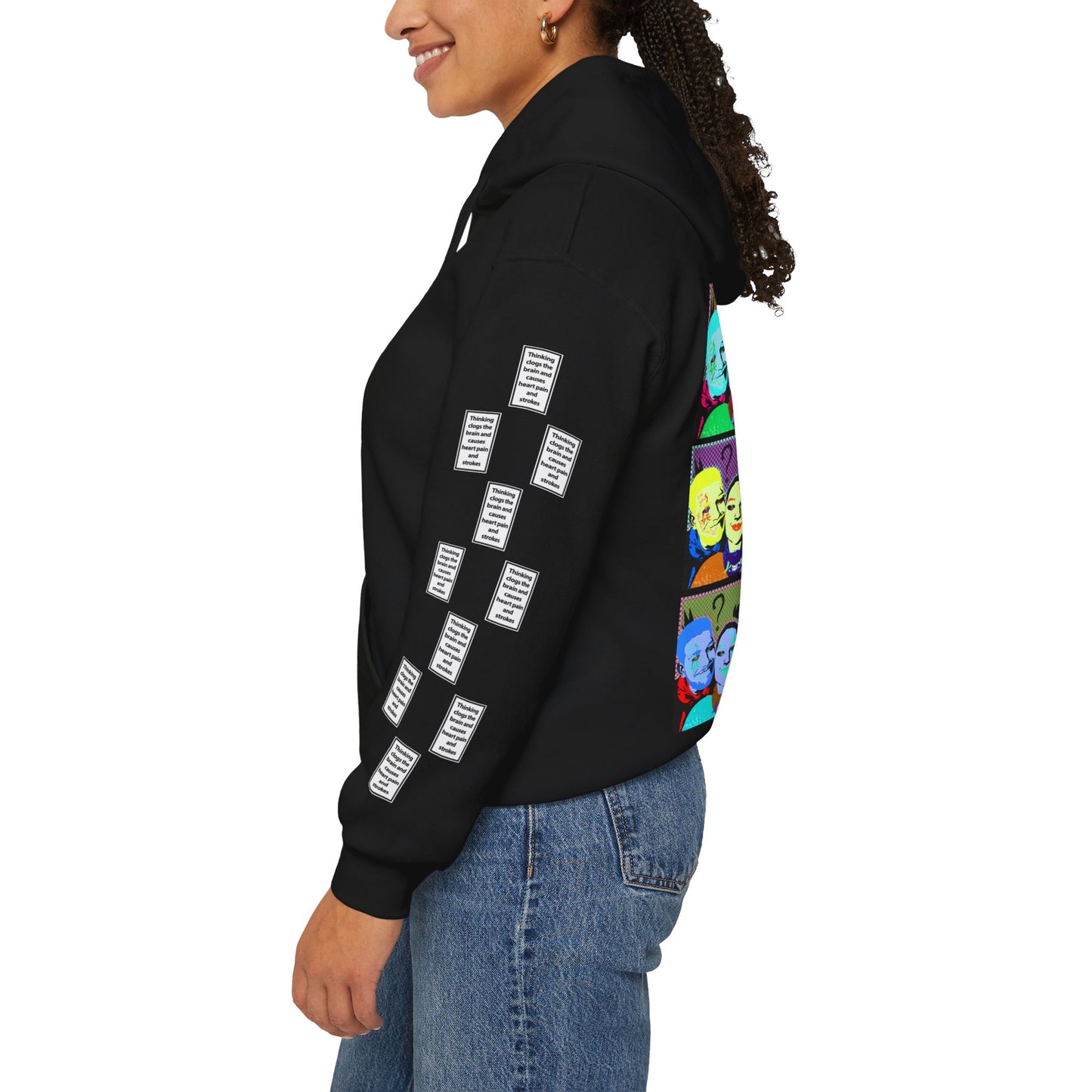 Elef & Maya 9 grid arm print, Unisex Heavy Blend Hooded Sweatshirt