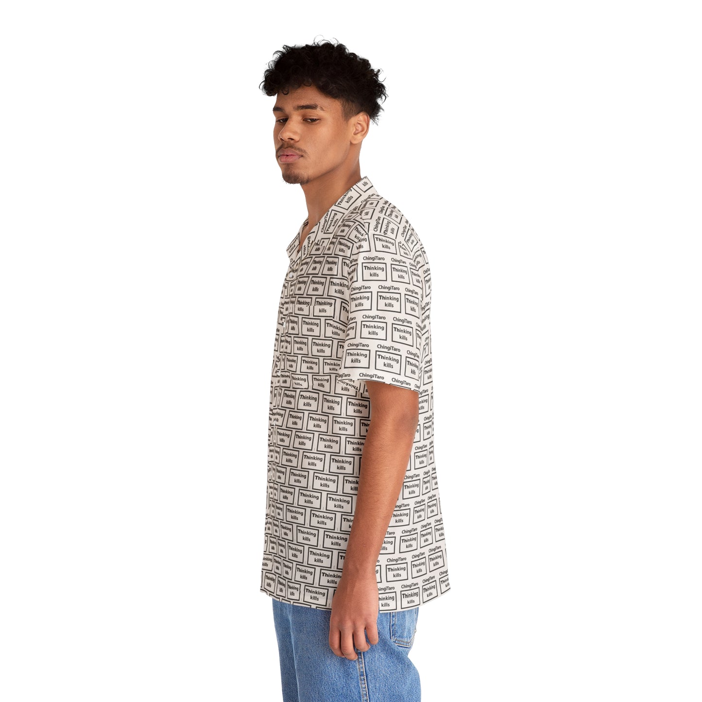 Thinking Kills Men's Indonesian Urban Pattern Shirt (AOP)