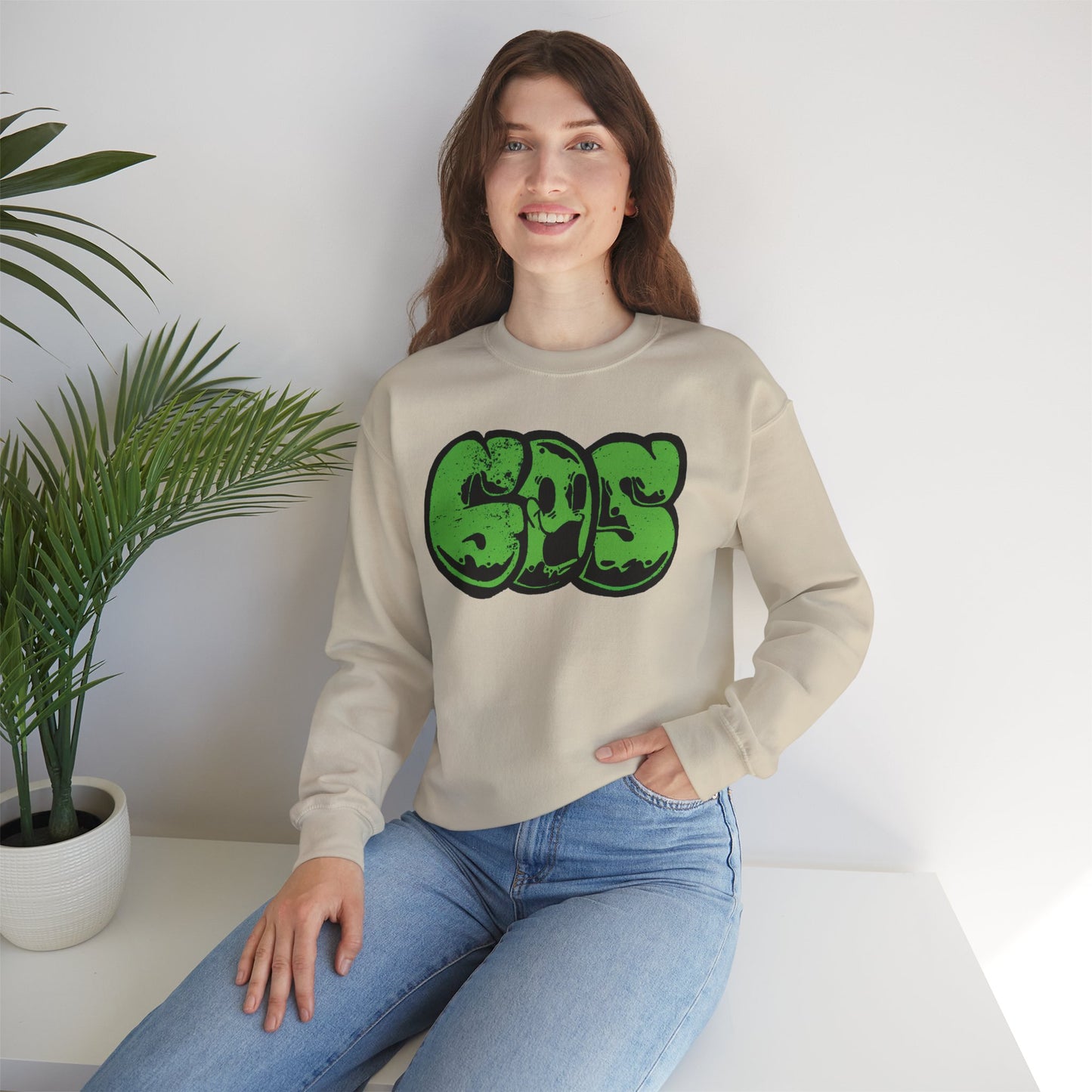 GOS SMILE green unisex sweatshirt