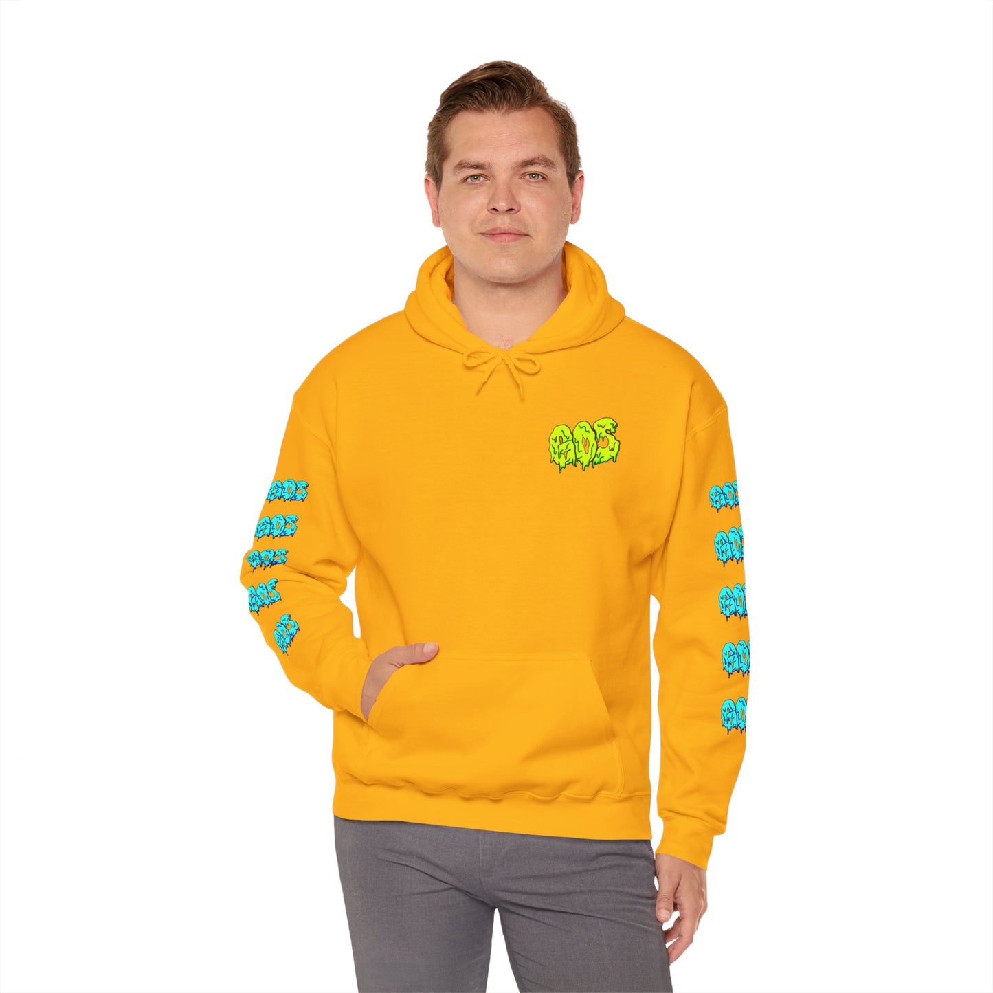 GOS SLIME yellow/blue FULL SLEEVE Unisex  Hooded Sweatshirt