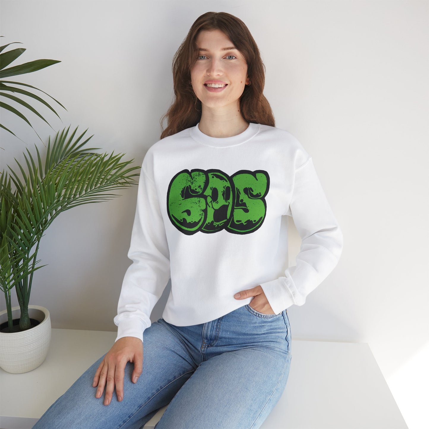 GOS SMILE green unisex sweatshirt