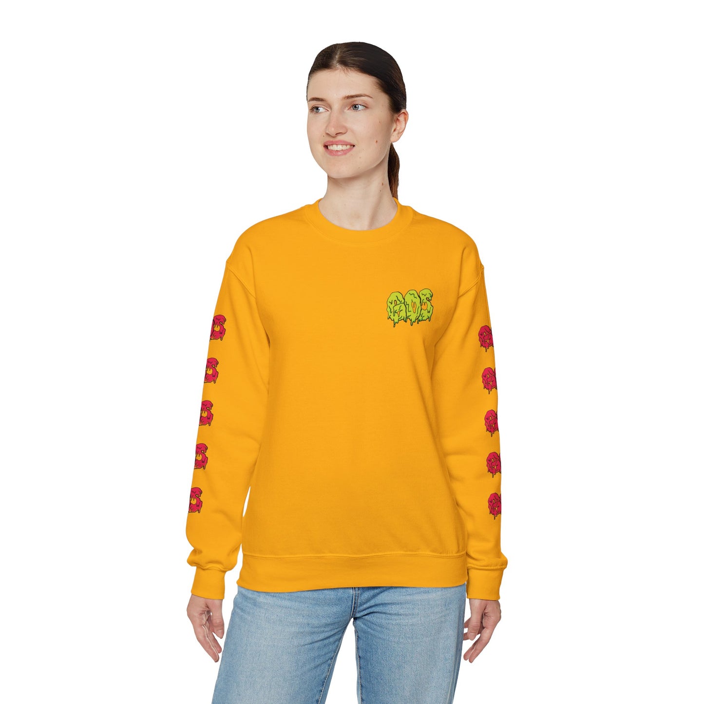 GOS SLIME acid green/red FULL SLEEVE unisex sweatshirt