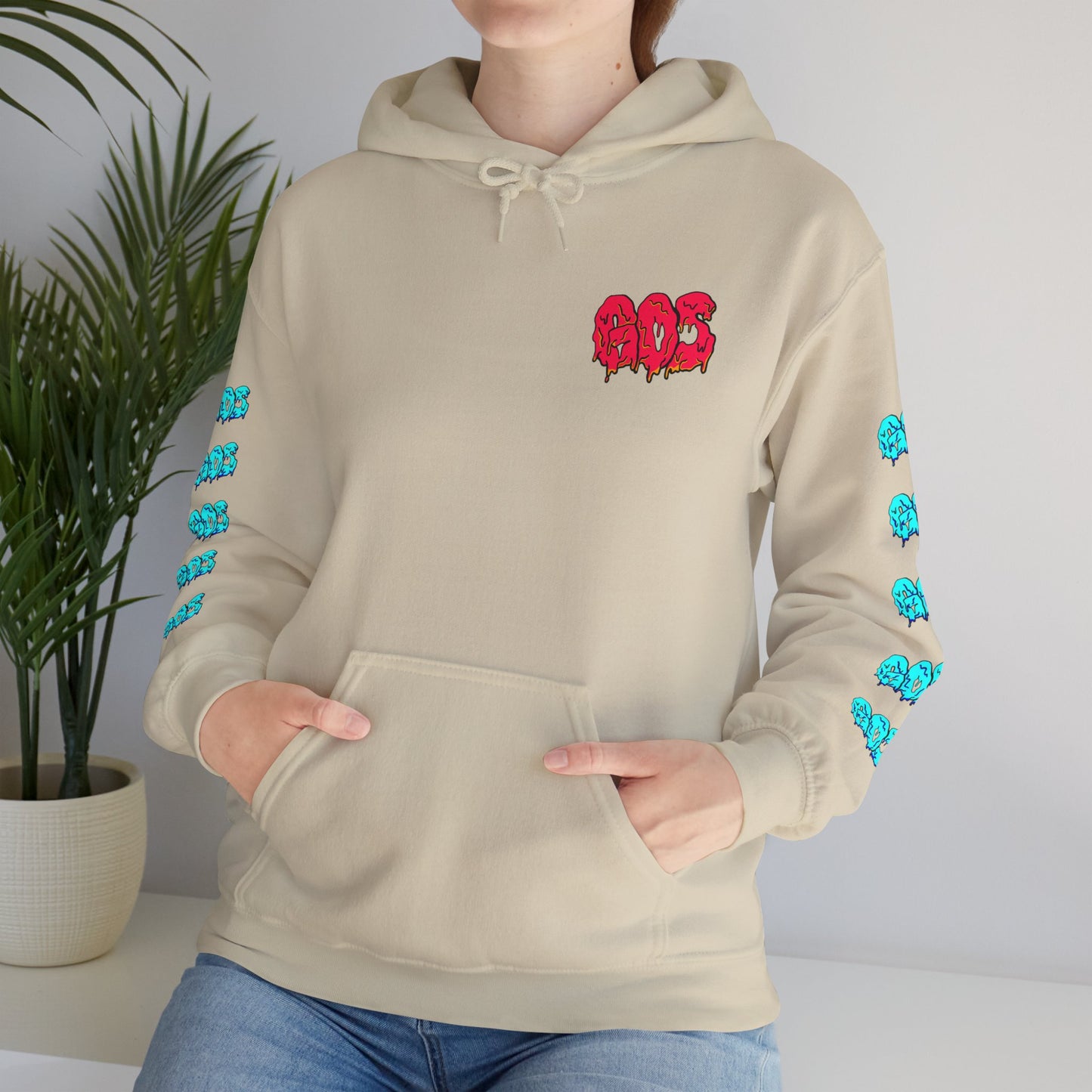 GOS Slime red/blue FULL SLEEVE Unisex Hooded Sweatshirt