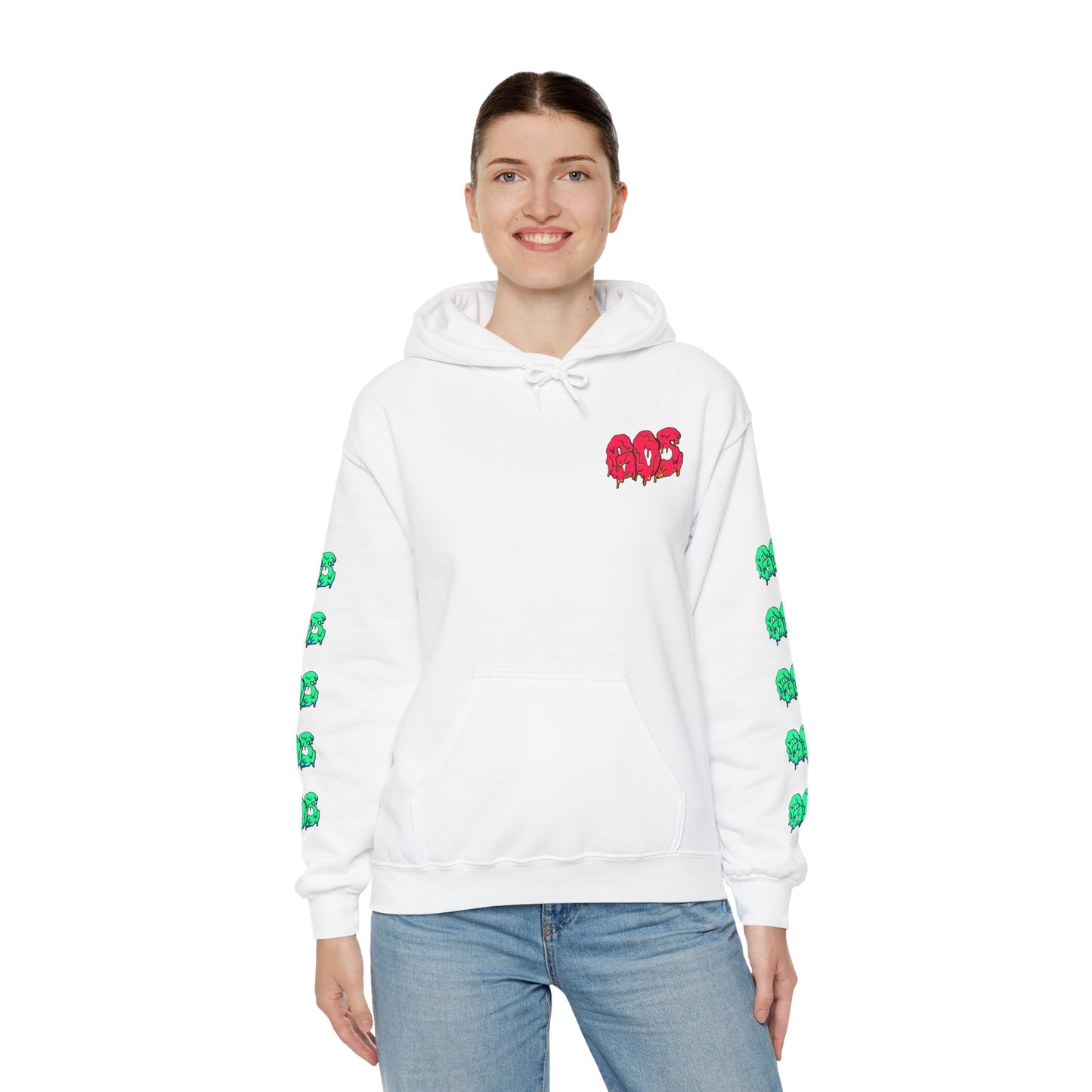 GOS SLIME red/aqua FULL SLEEVE Unisex Hooded Sweatshirt