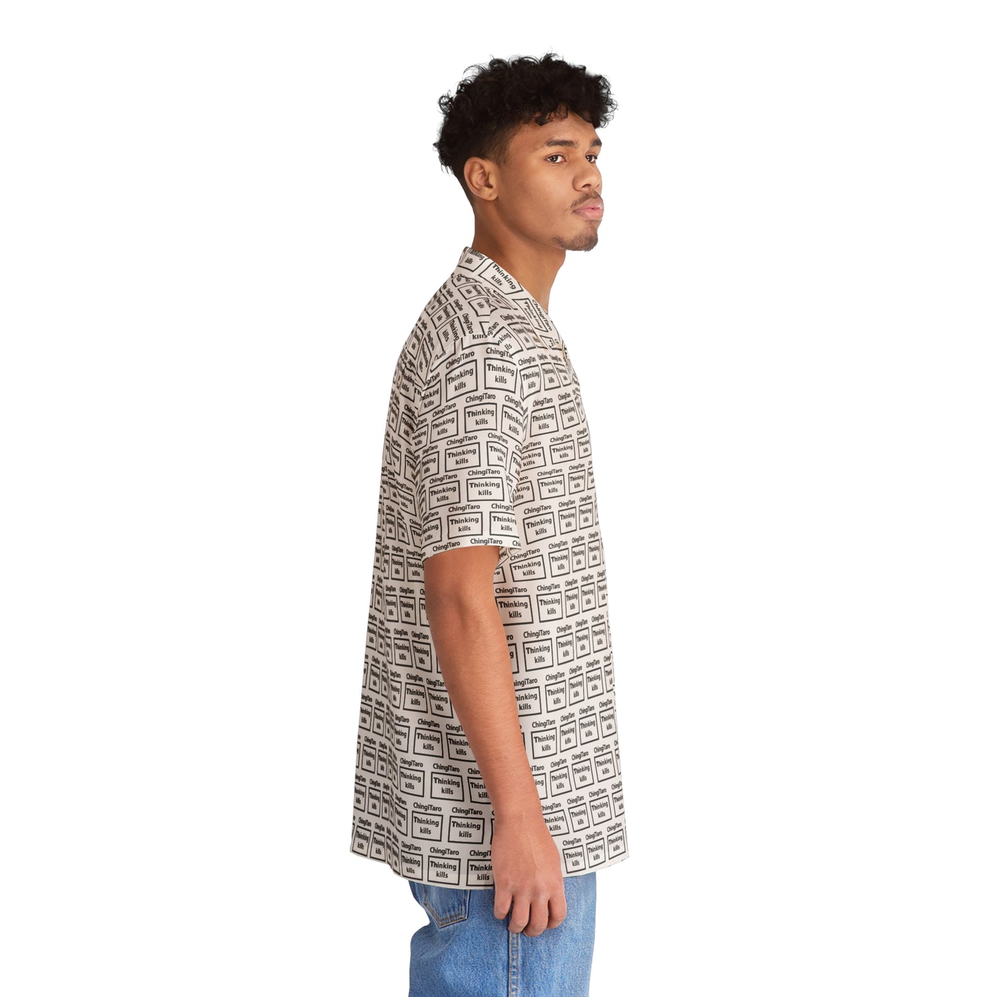 Thinking Kills Men's Indonesian Urban Pattern Shirt (AOP)