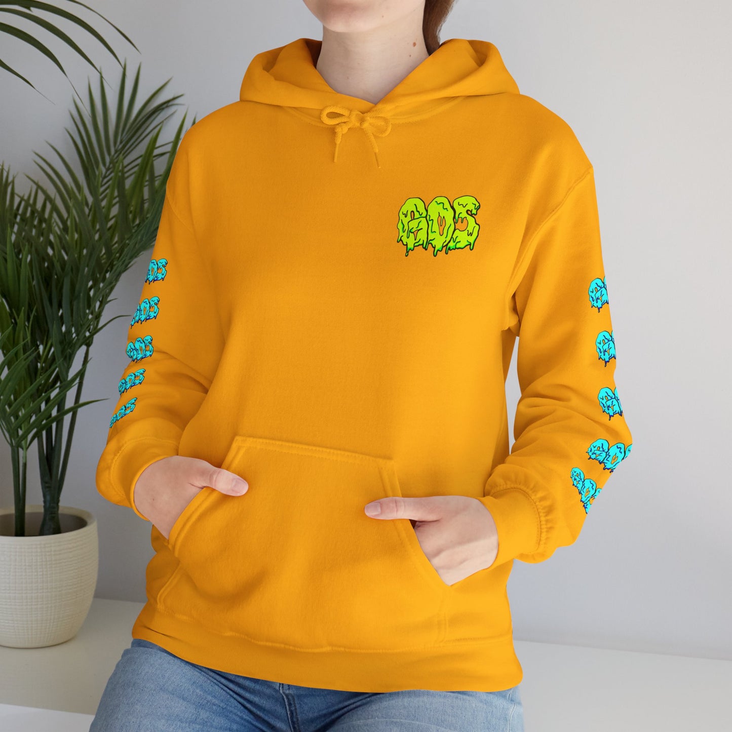 GOS SLIME yellow/blue FULL SLEEVE Unisex  Hooded Sweatshirt