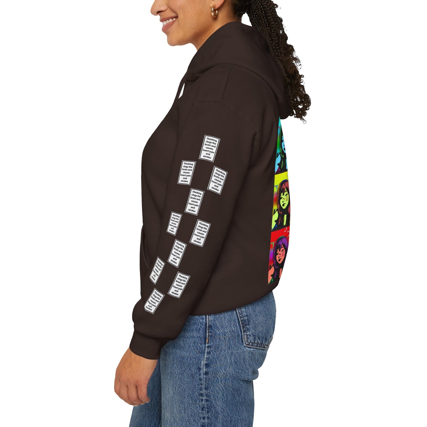 Nany 9 grid arm print, Unisex Heavy Blend Hooded Sweatshirt