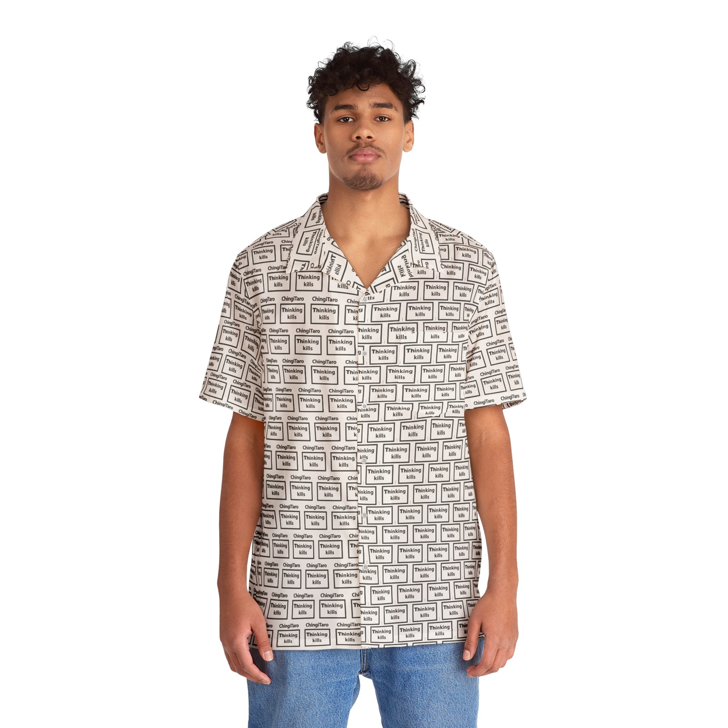 Thinking Kills Men's Indonesian Urban Pattern Shirt (AOP)