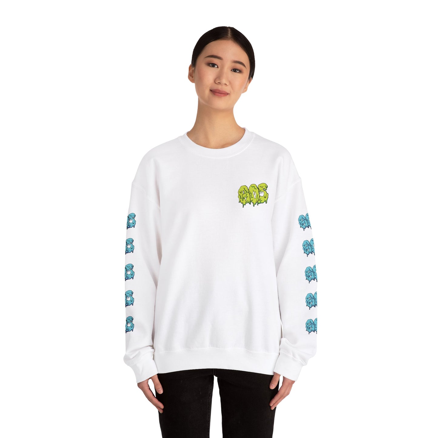 GOS SLIME acid green/blue FULL SLEEVE unisex sweatshirt