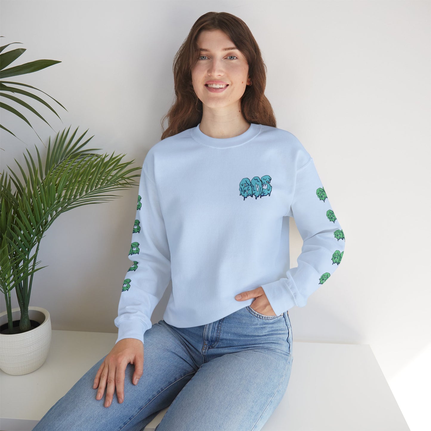 GOS SLIME blue/aqua FULL SLEEVE unisex sweatshirt