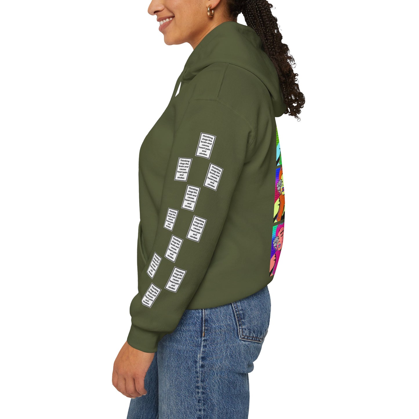 Emilia 9 grid arm print, Unisex Heavy Blend Hooded Sweatshirt