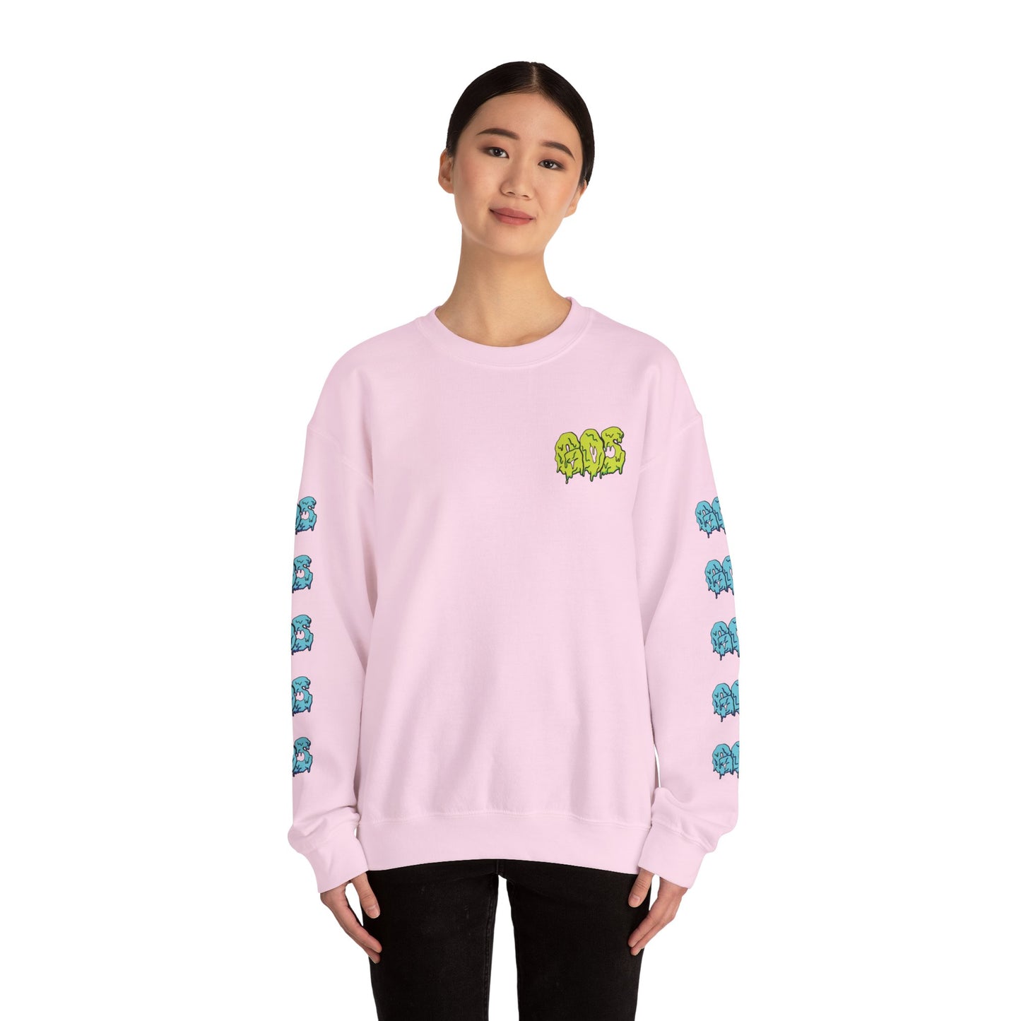 GOS SLIME acid green/blue FULL SLEEVE unisex sweatshirt