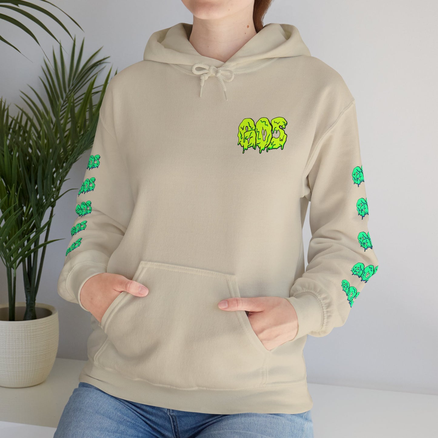 GOS SLIME yellow/aqua FULL SLEEVE Unisex  Hooded Sweatshirt