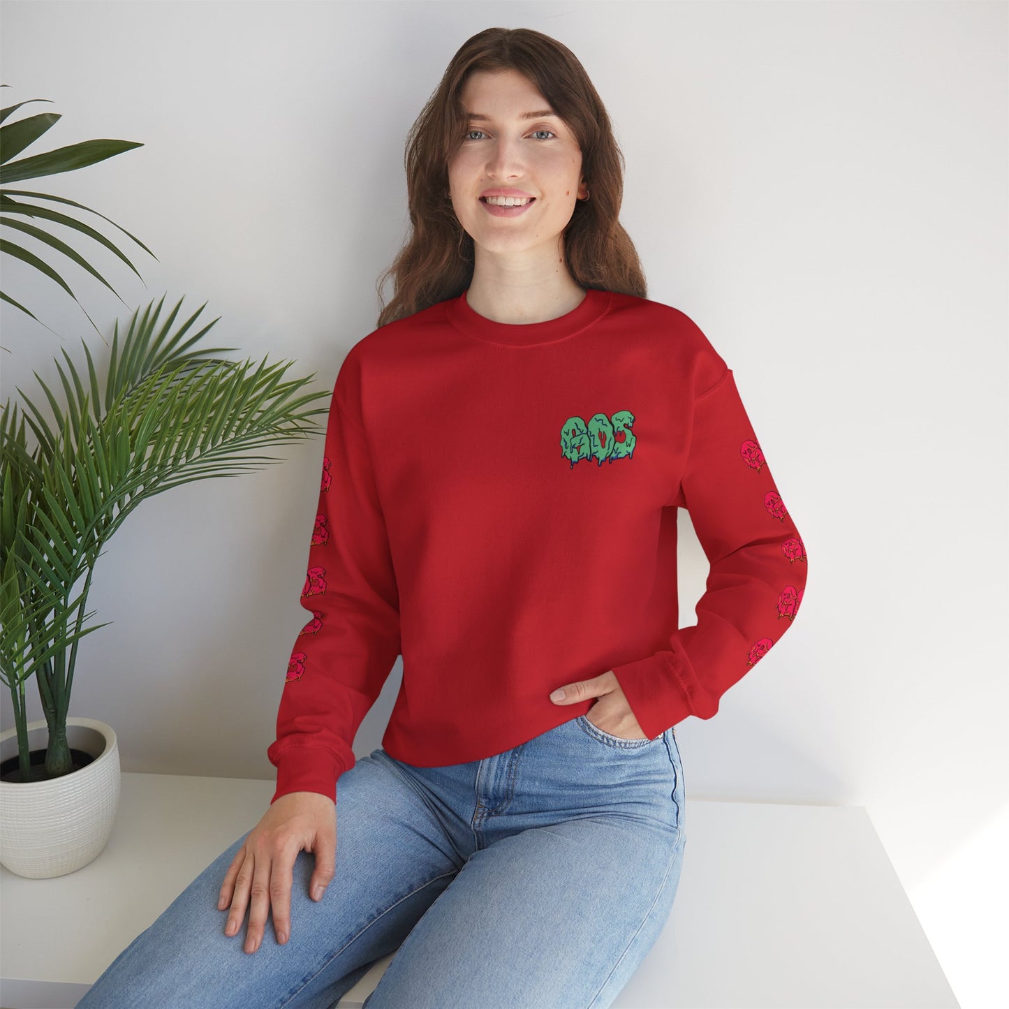 GOS SLIME aqua/red FULL SLEEVE unisex sweatshirt