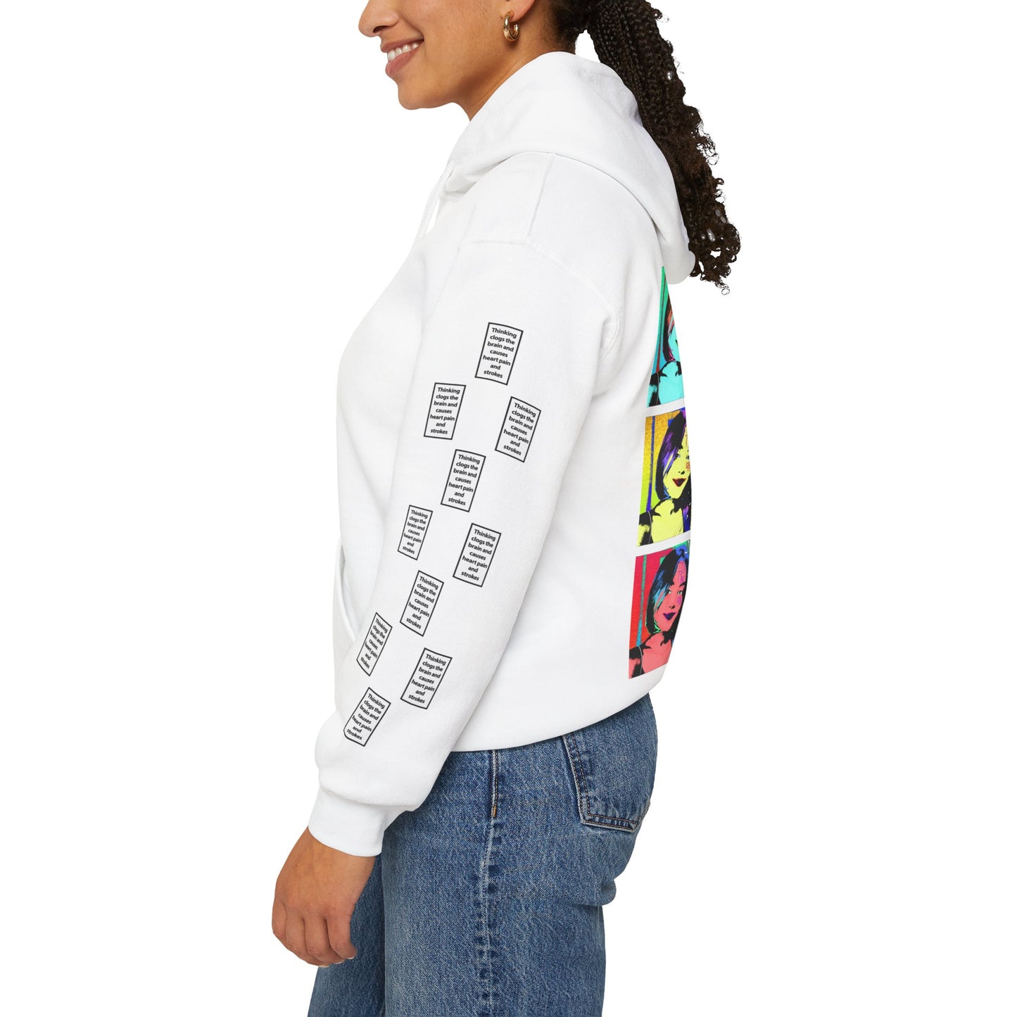 Katerina 9 grid arm print, Unisex Heavy Blend Hooded Sweatshirt