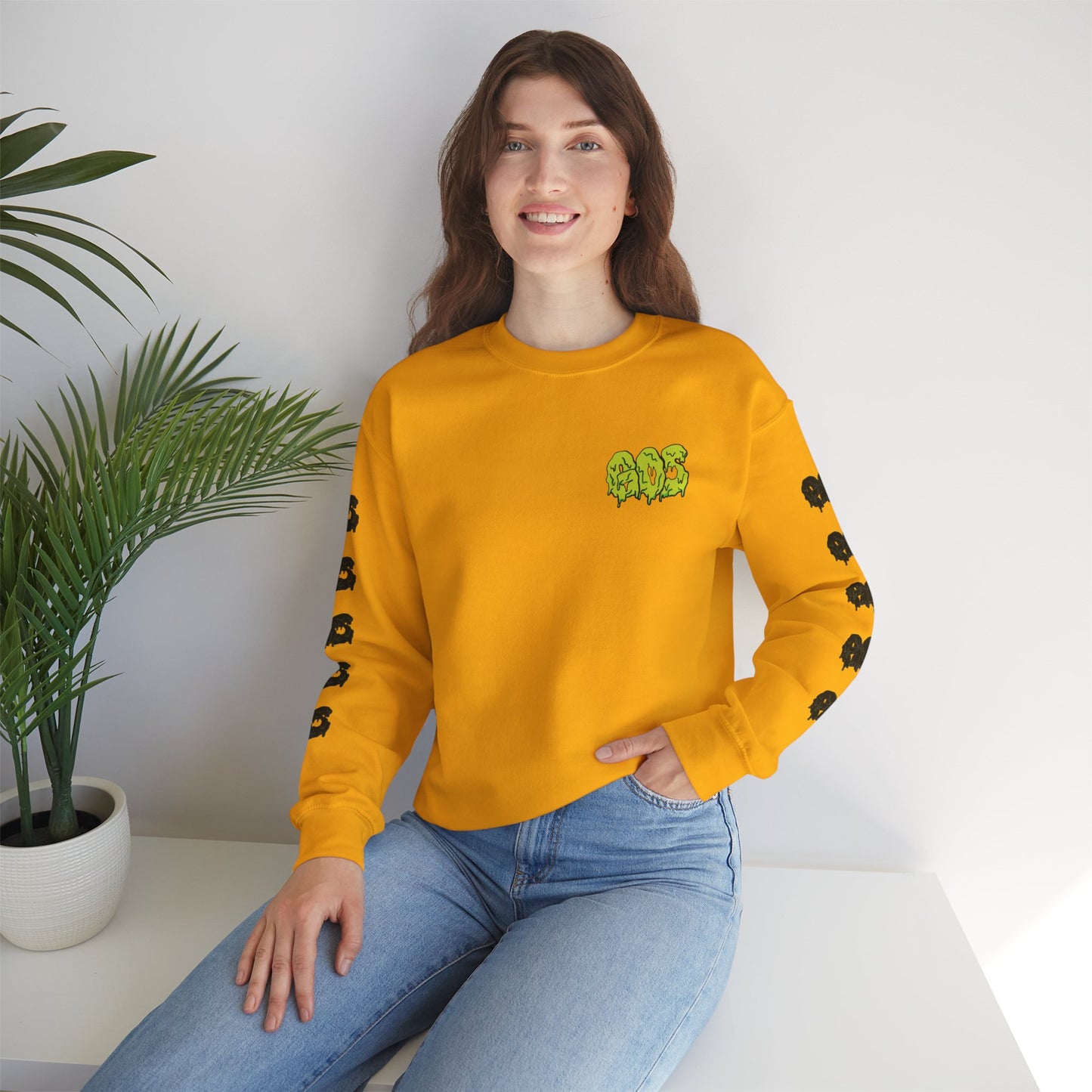 GOS SLIME acid green/black FULL SLEEVE unisex sweatshirt