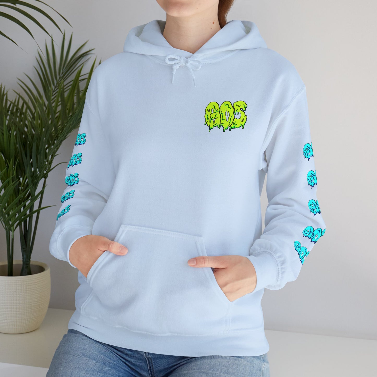 GOS SLIME yellow/blue FULL SLEEVE Unisex  Hooded Sweatshirt