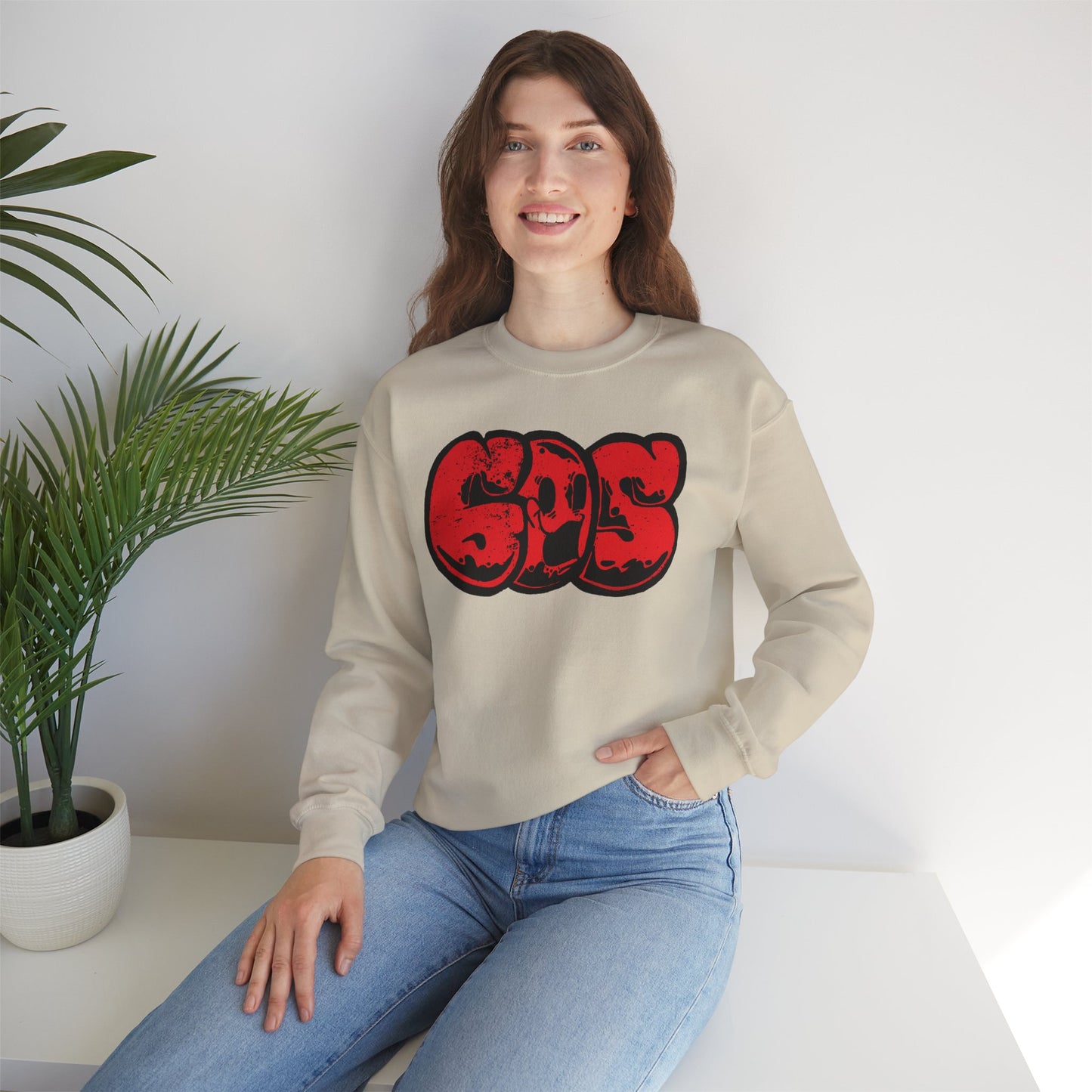 GOS SMILE red unisex sweatshirt