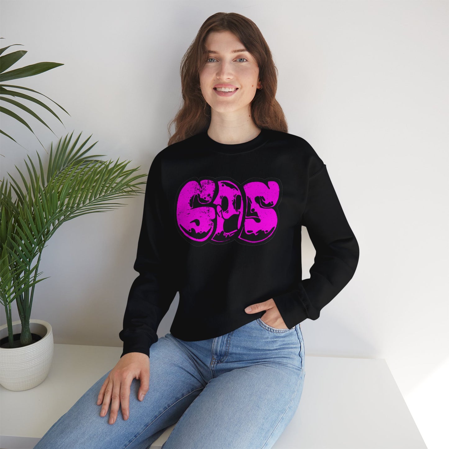 GOS SMILE neon pink unisex sweatshirt