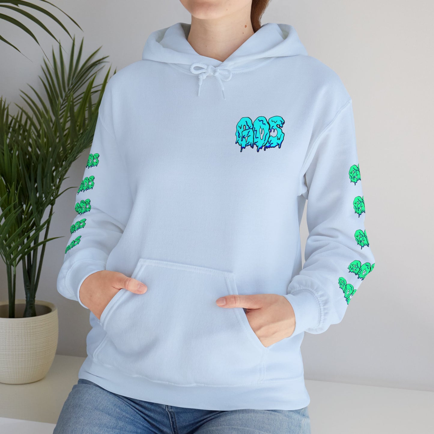 GOS SLIME blue/aqua FULL SLEEVE unisex Hooded Sweatshirt