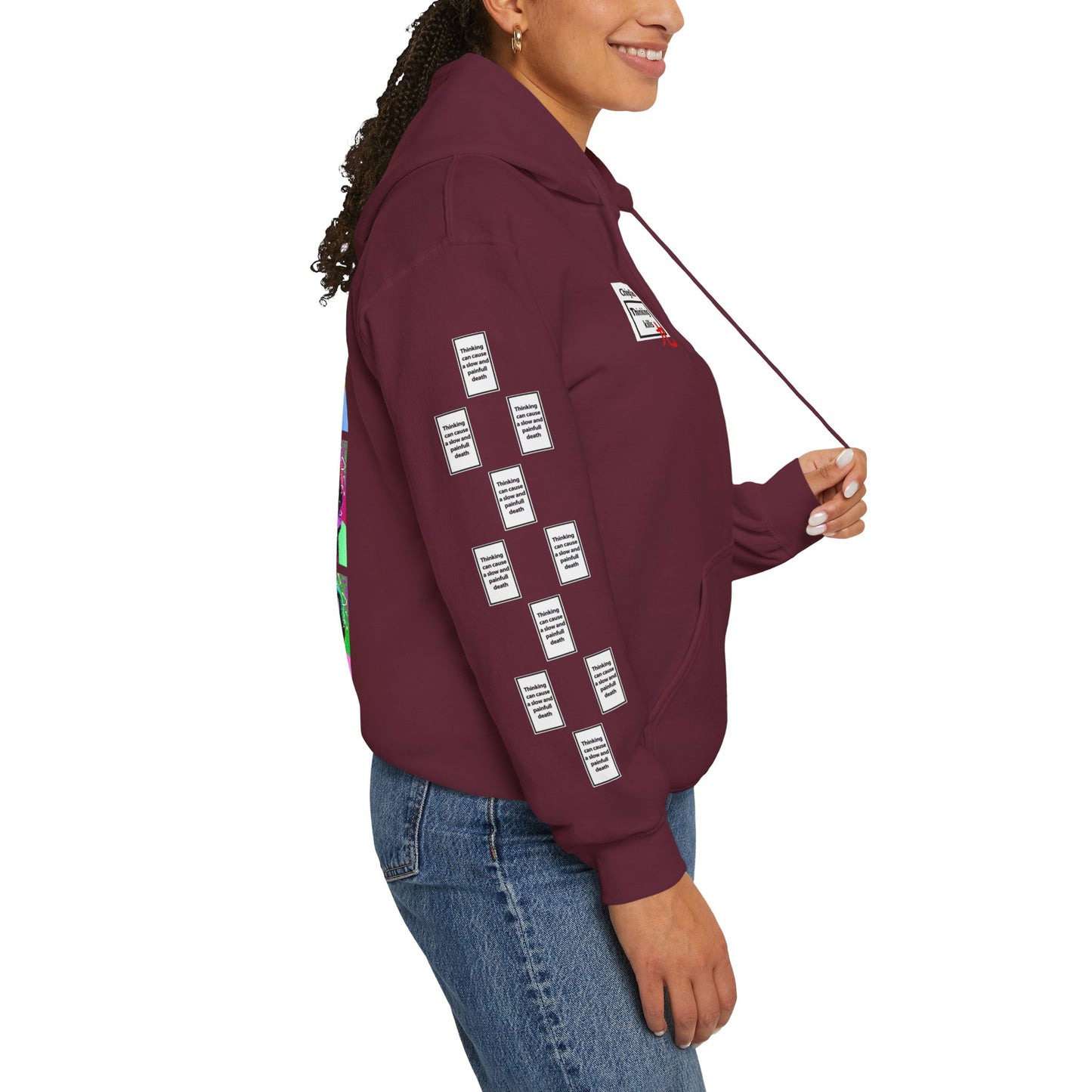 Katerina 9 grid arm print, Unisex Heavy Blend Hooded Sweatshirt