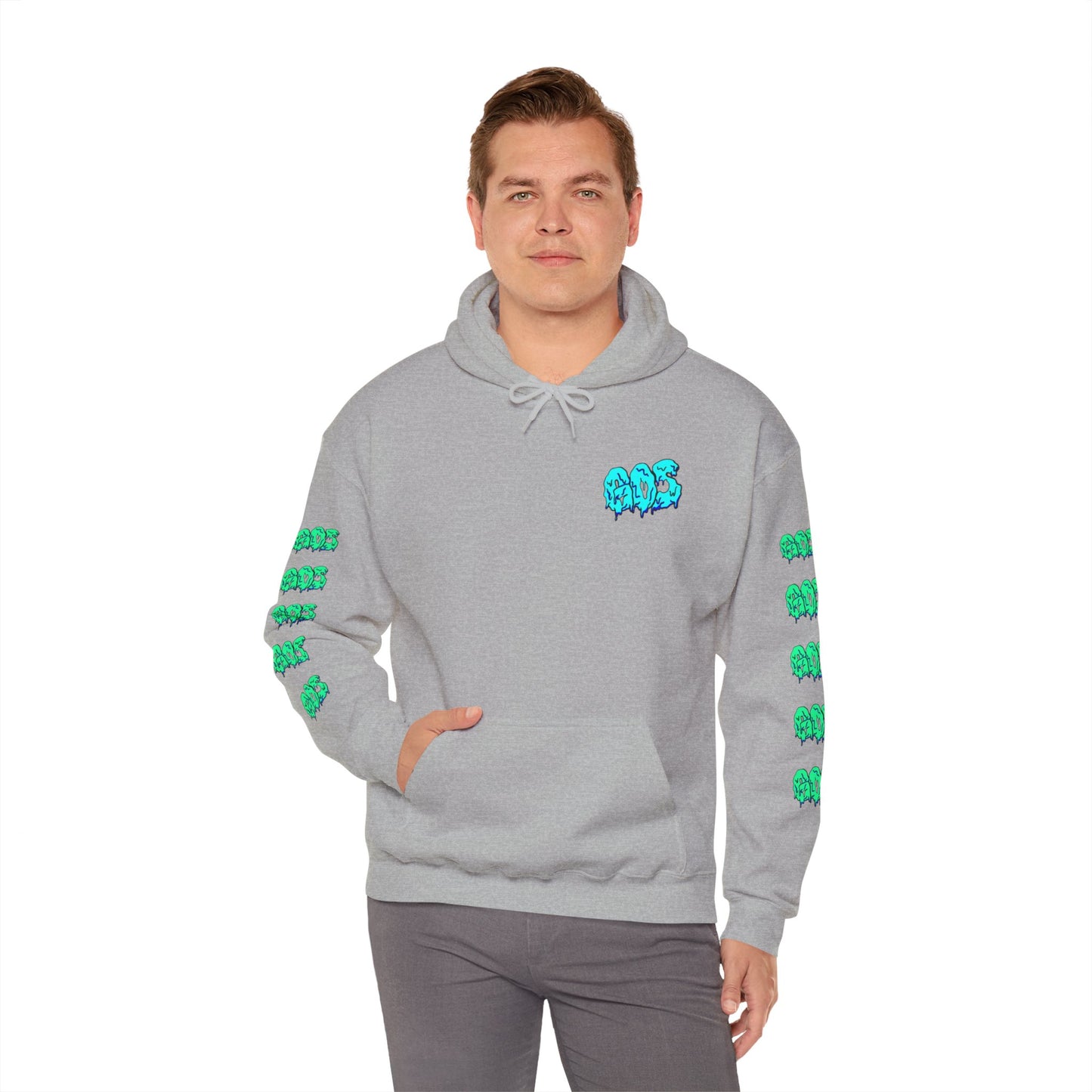 GOS SLIME blue/aqua FULL SLEEVE unisex Hooded Sweatshirt