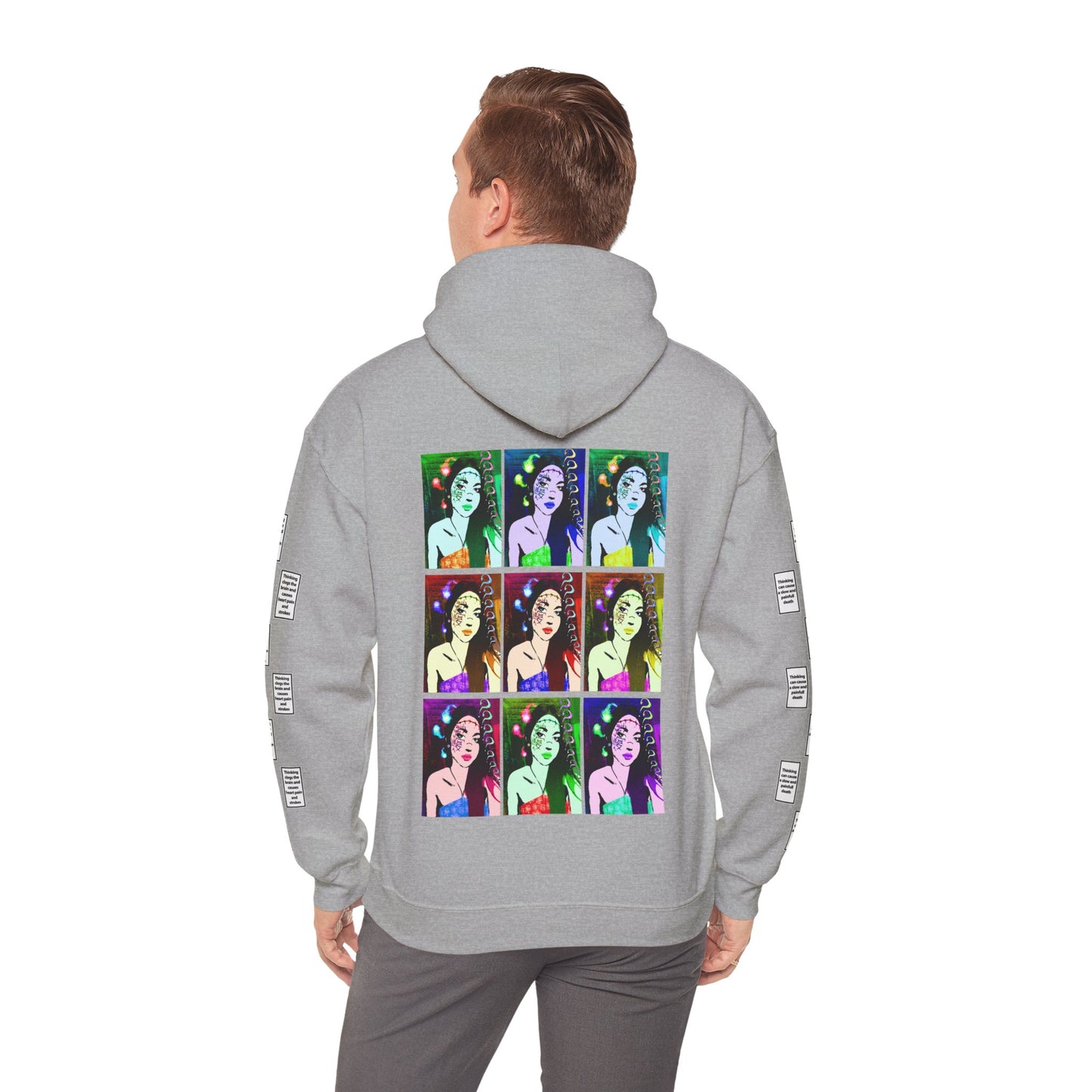 Judy 9 grid arm print, Unisex Heavy Blend Hooded Sweatshirt