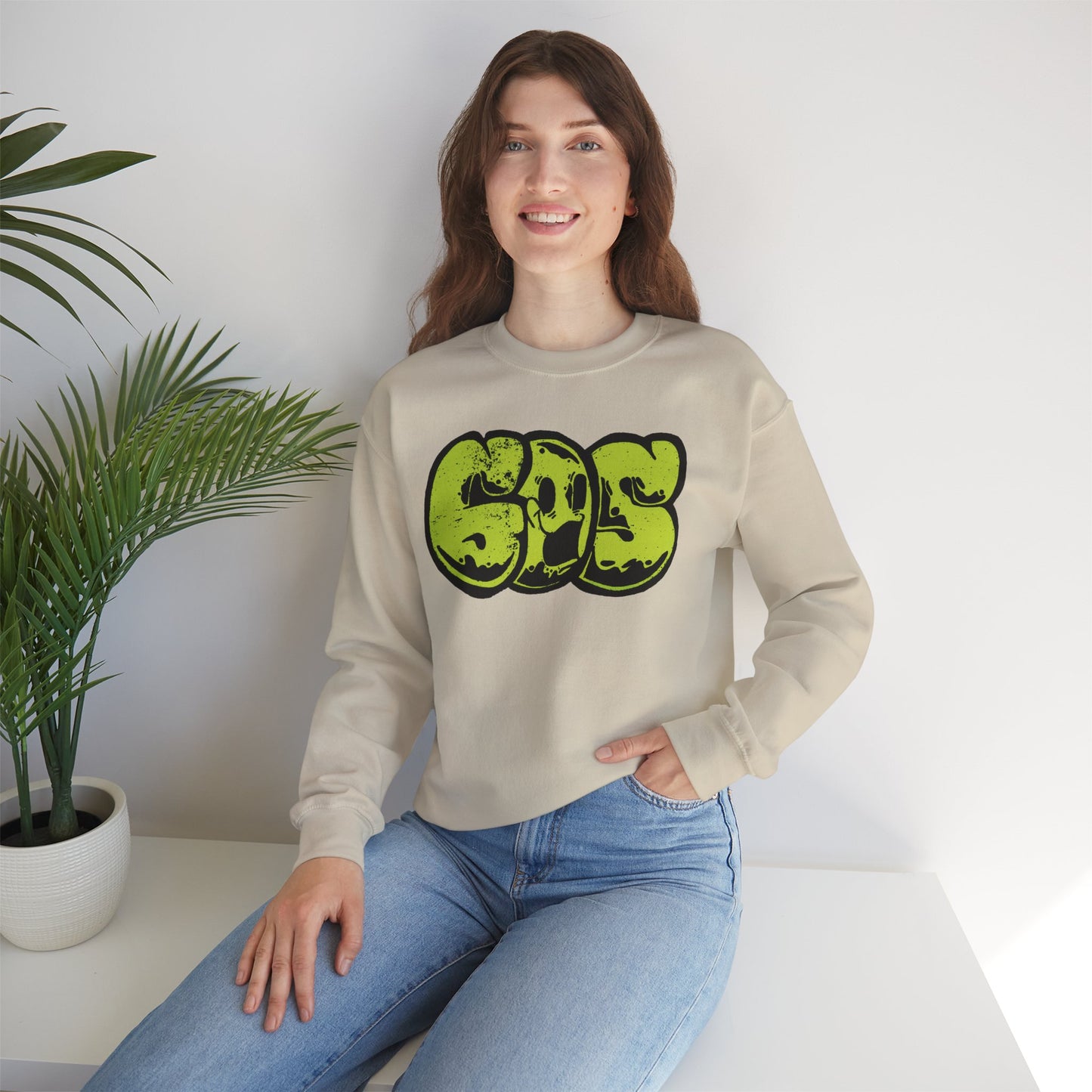 GOS SMILE acid green unisex sweatshirt