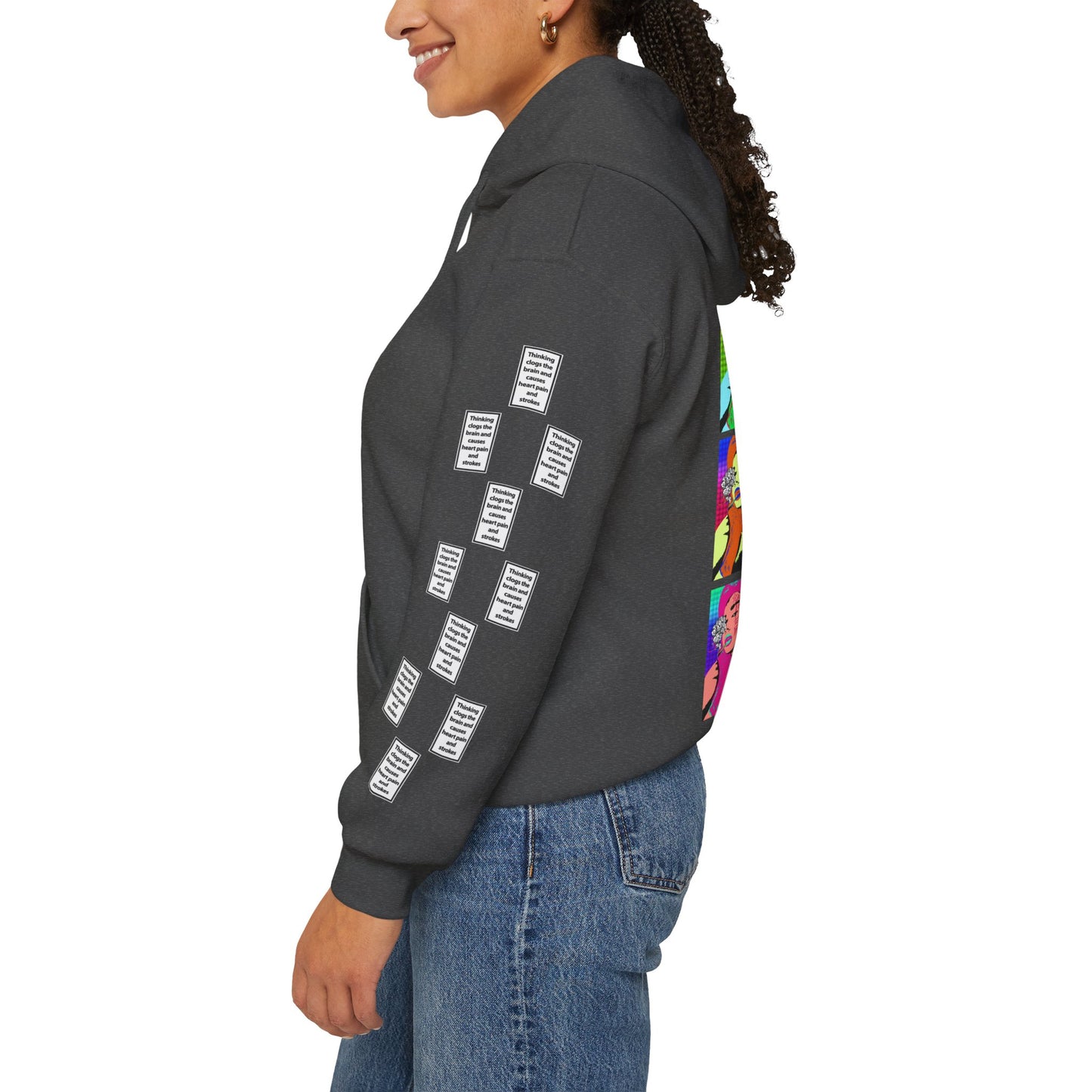 Emilia 9 grid arm print, Unisex Heavy Blend Hooded Sweatshirt