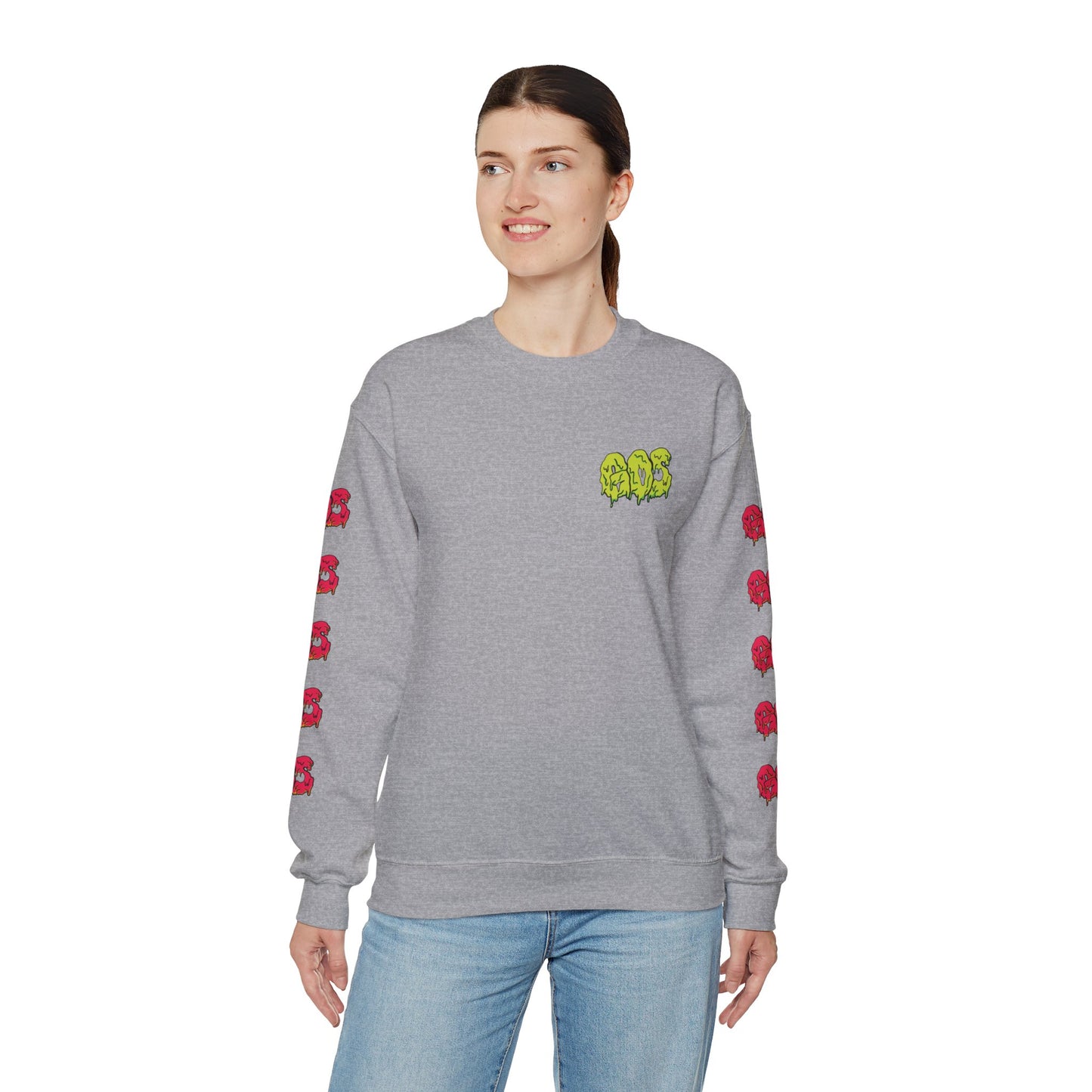 GOS SLIME acid green/red FULL SLEEVE unisex sweatshirt