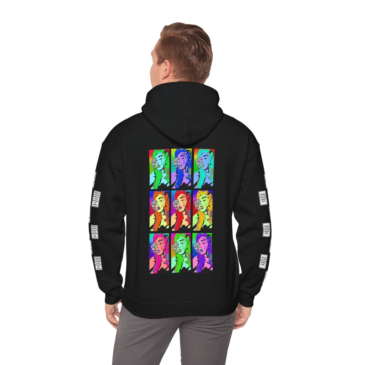 Emilia 9 grid arm print, Unisex Heavy Blend Hooded Sweatshirt