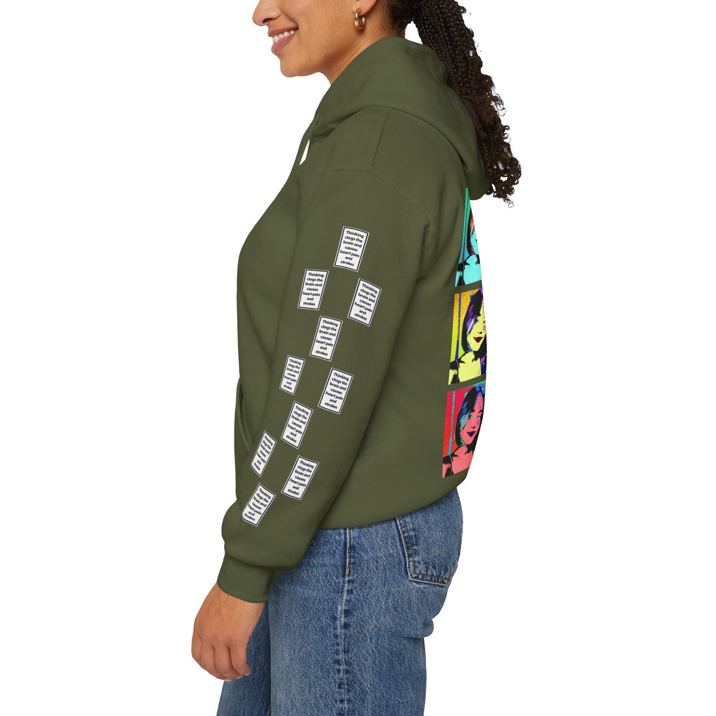 Katerina 9 grid arm print, Unisex Heavy Blend Hooded Sweatshirt