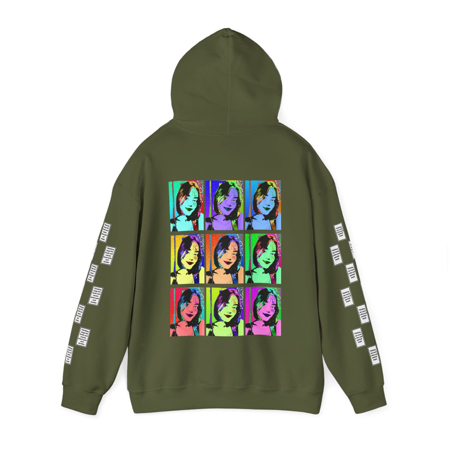 Katerina 9 grid arm print, Unisex Heavy Blend Hooded Sweatshirt