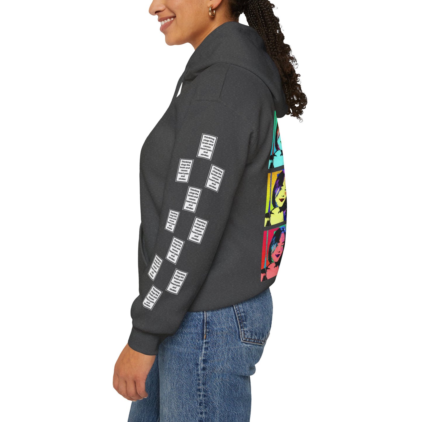 Katerina 9 grid arm print, Unisex Heavy Blend Hooded Sweatshirt