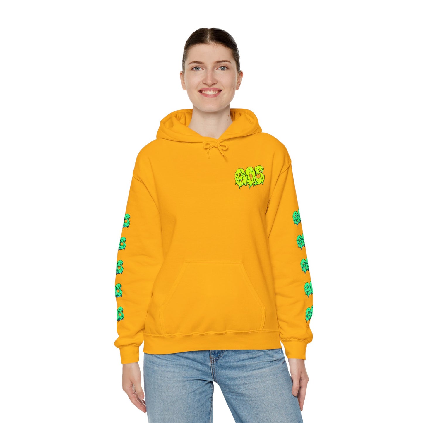 GOS SLIME yellow/aqua FULL SLEEVE Unisex  Hooded Sweatshirt