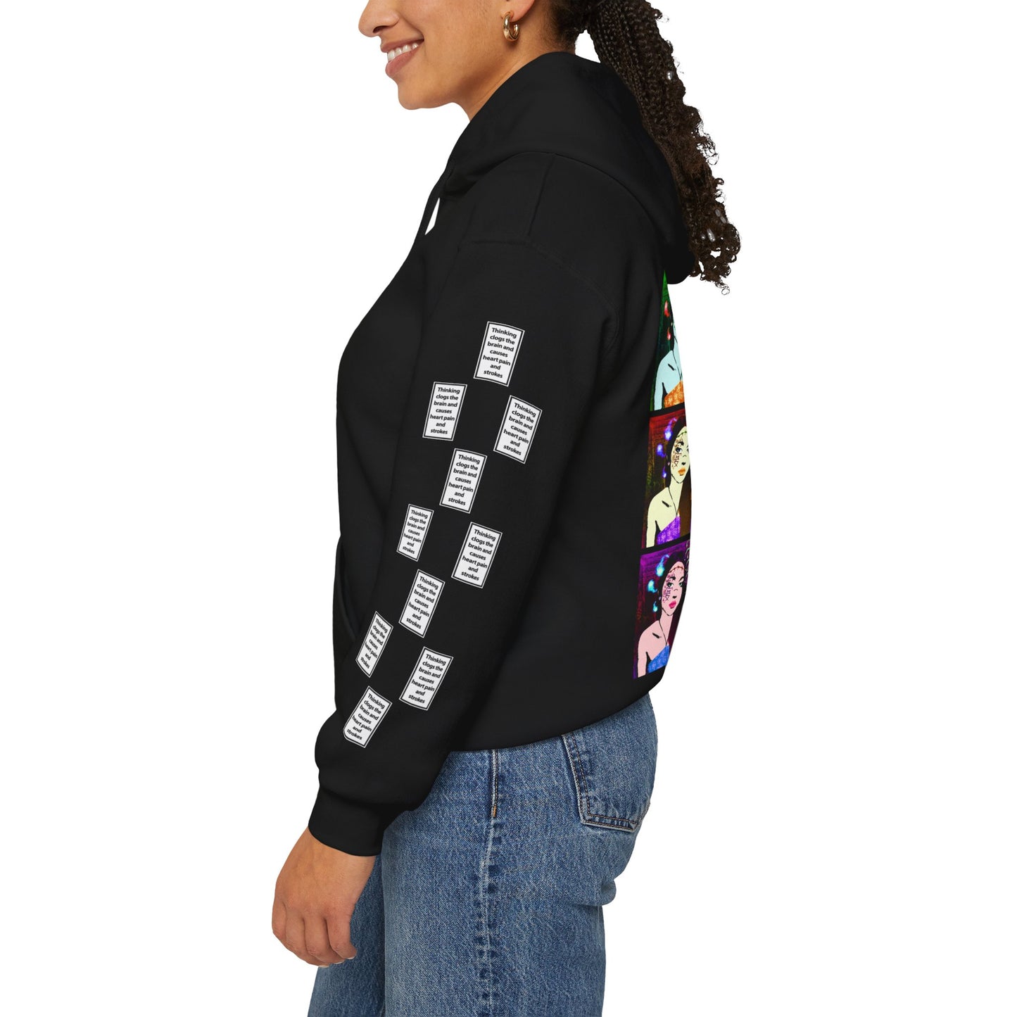 Judy 9 grid arm print, Unisex Heavy Blend Hooded Sweatshirt