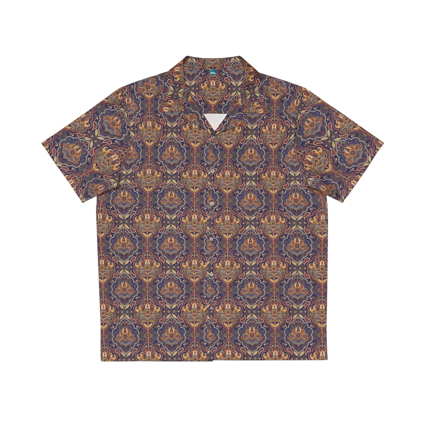 Men's Indonesian Batik Pattern Shirt brown & orange forest (AOP)