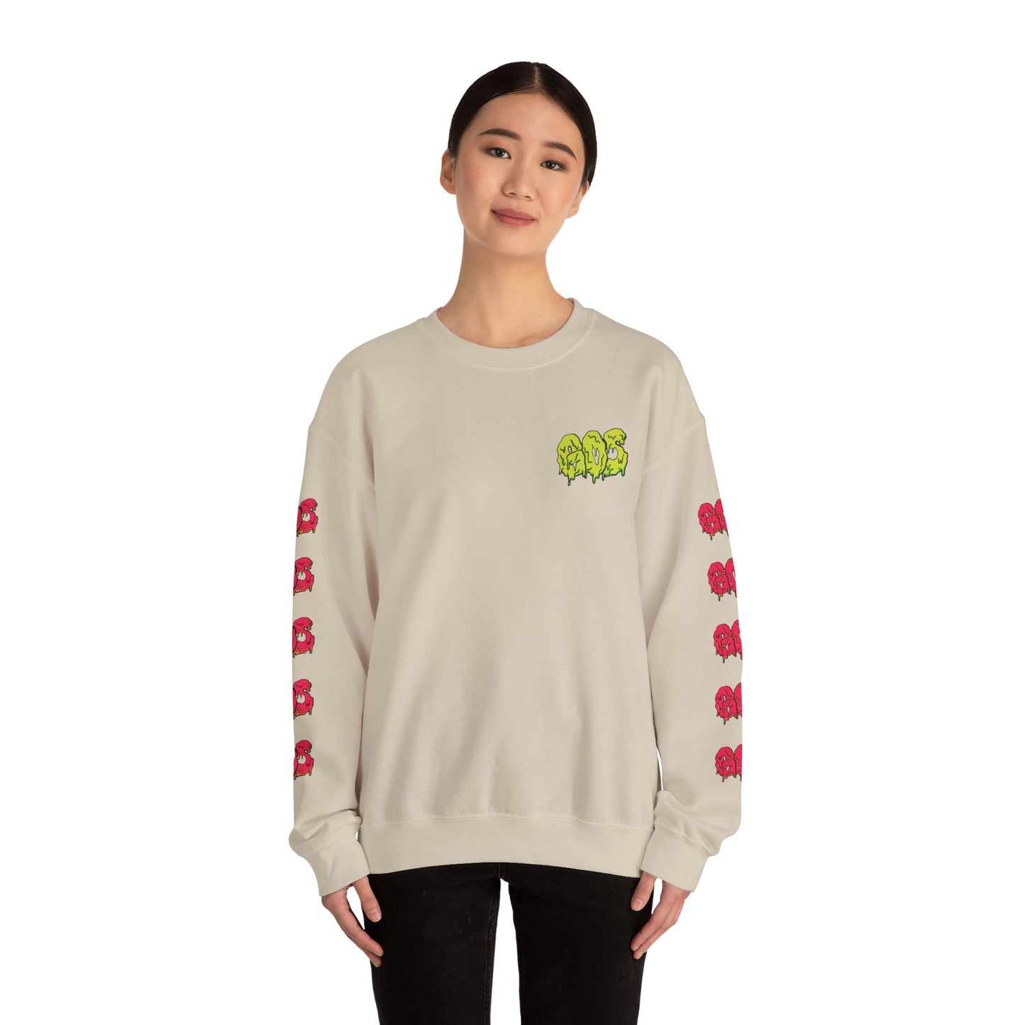 GOS SLIME acid green/red FULL SLEEVE unisex sweatshirt