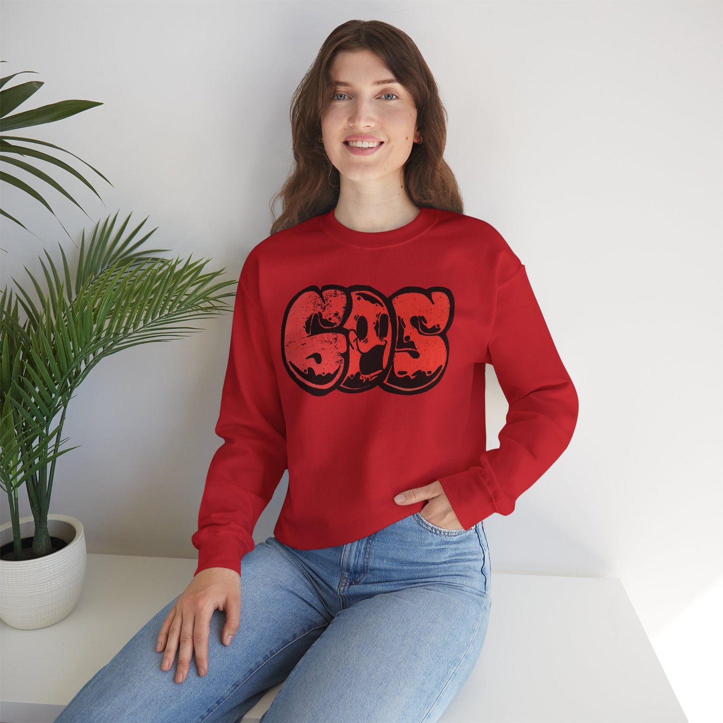 GOS SMILE unisex sweatshirt bordeaux red Unisex