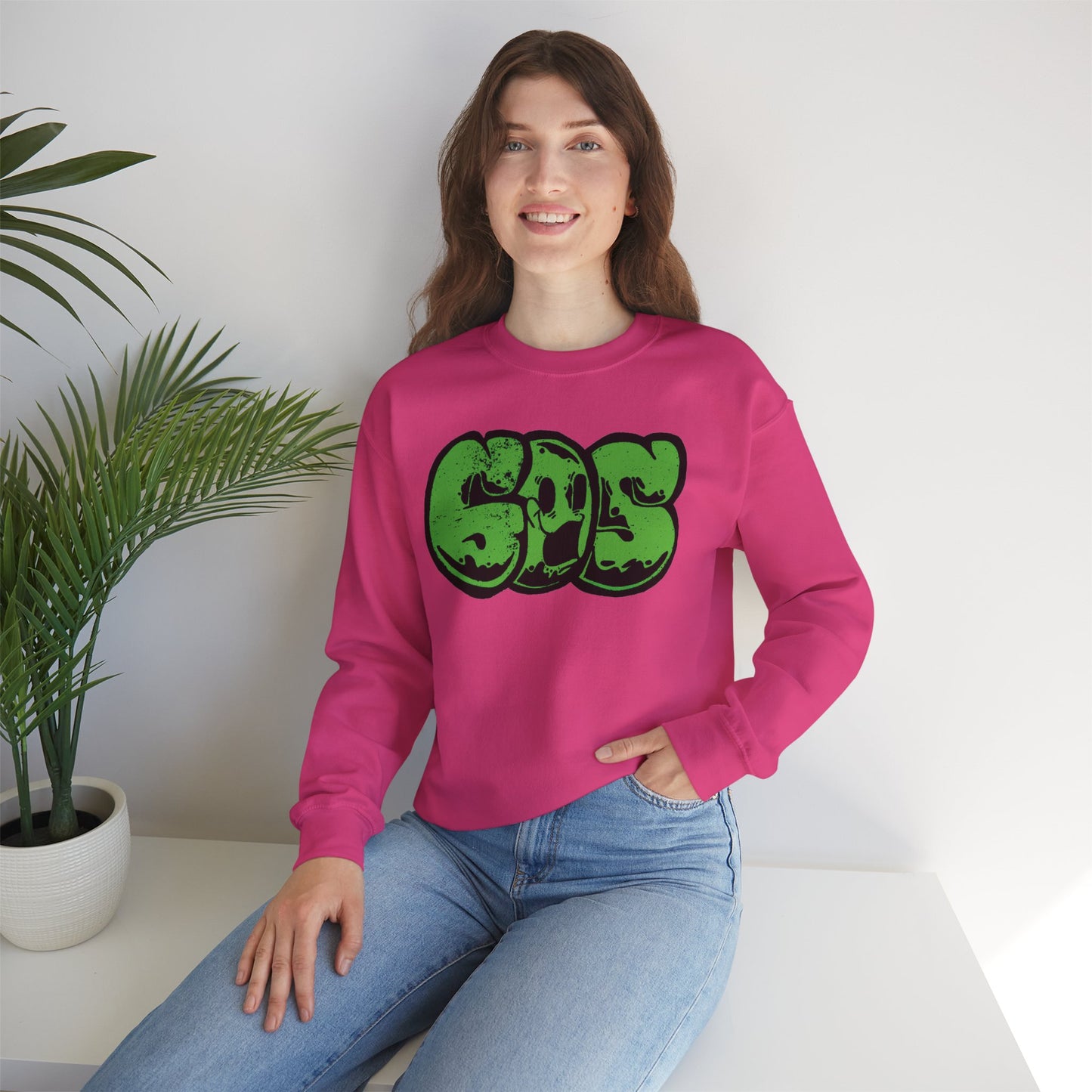 GOS SMILE green unisex sweatshirt