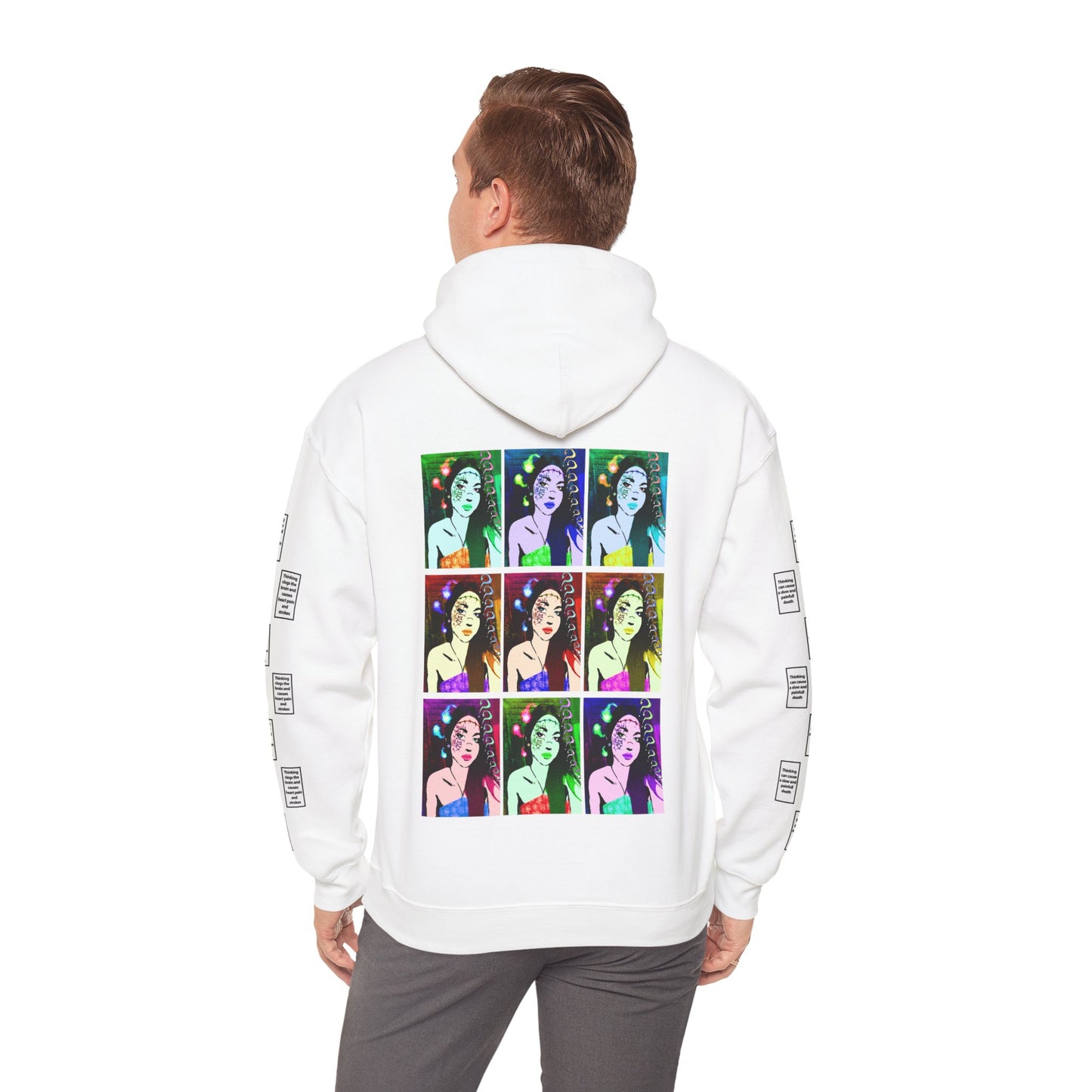 Judy 9 grid arm print, Unisex Heavy Blend Hooded Sweatshirt