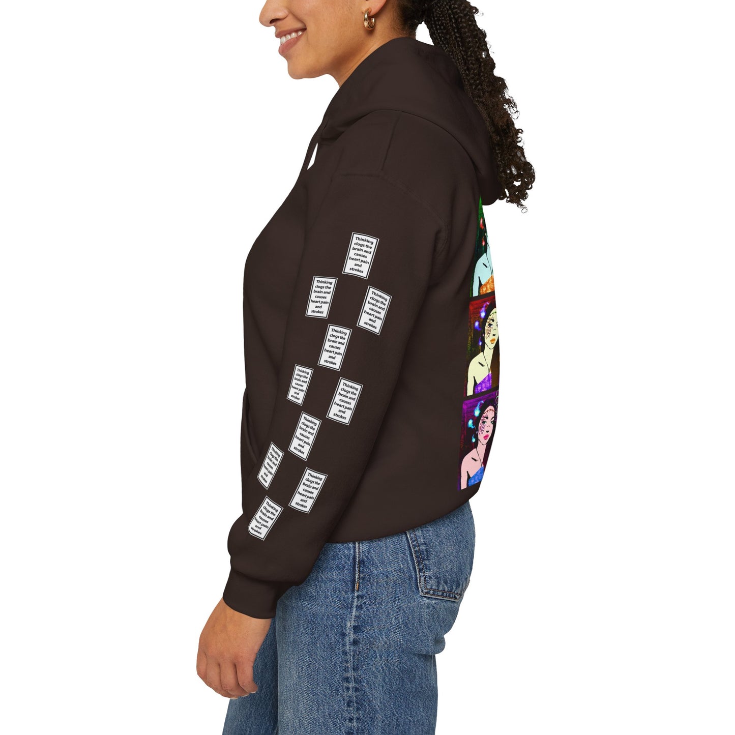 Judy 9 grid arm print, Unisex Heavy Blend Hooded Sweatshirt