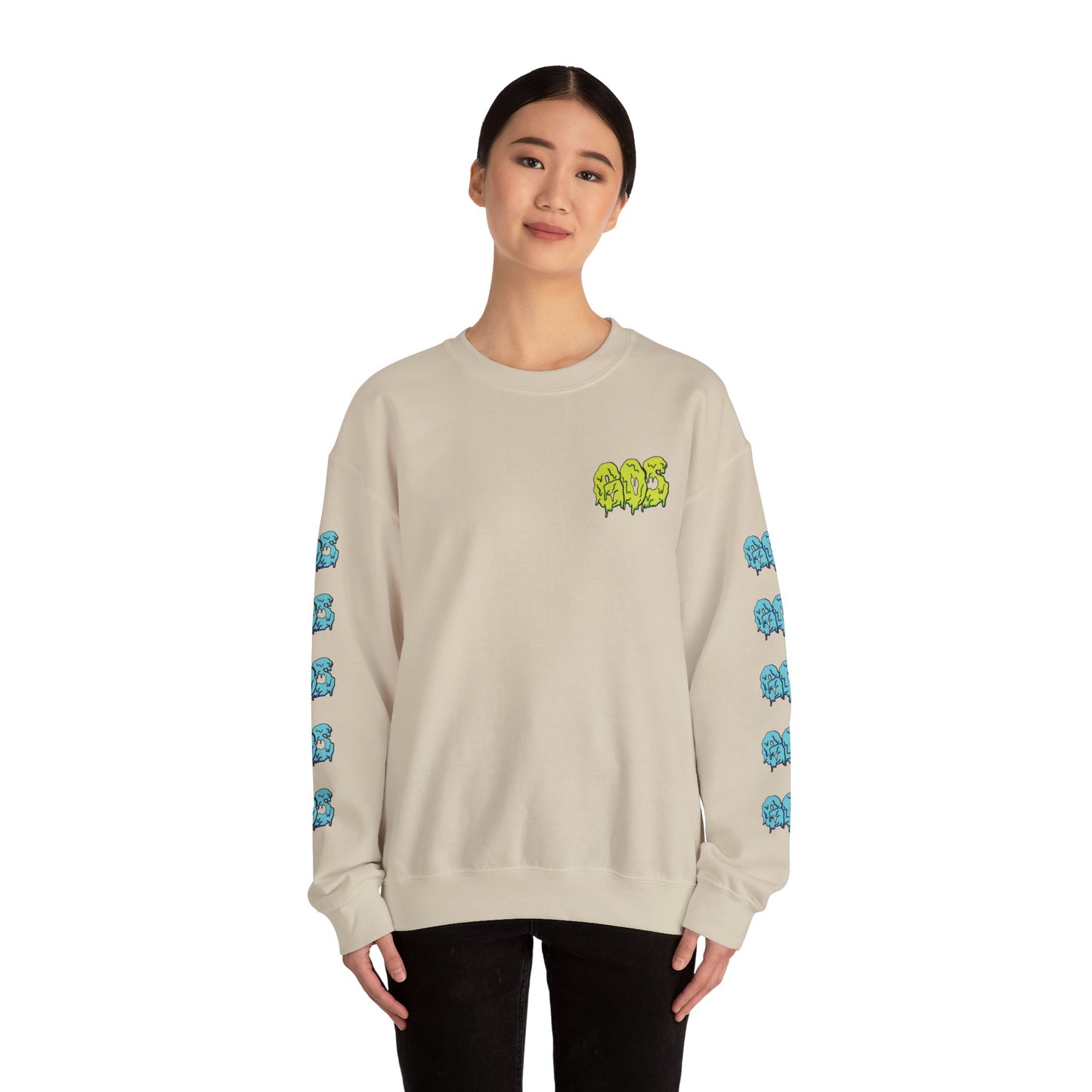 GOS SLIME acid green/blue FULL SLEEVE unisex sweatshirt